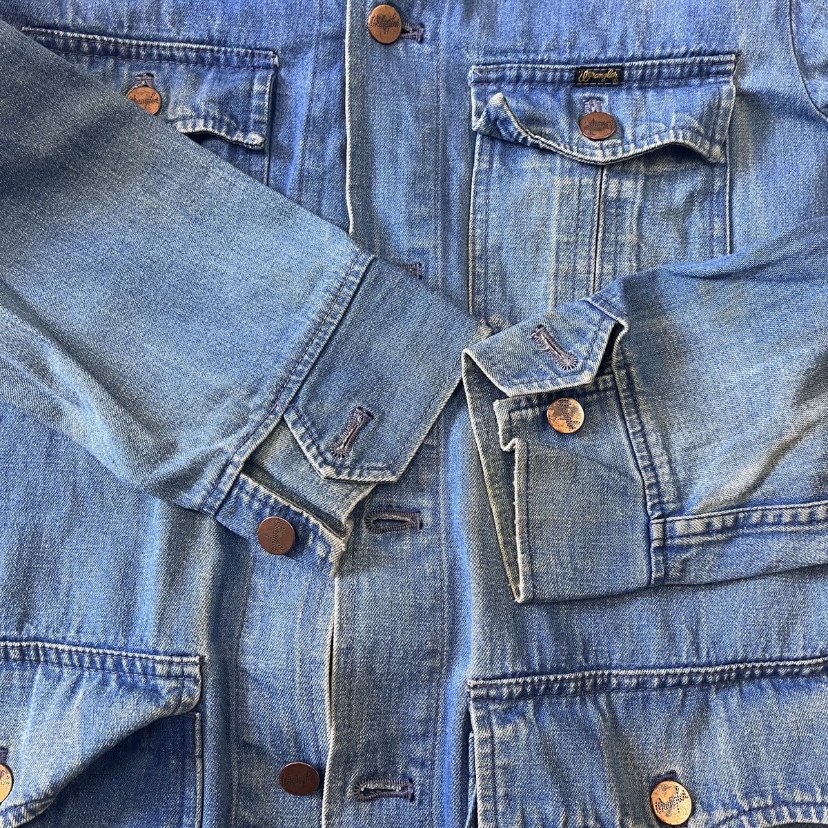Vintage × Wrangler Vintage 1990 Workwear Wrangler Chore Denim Jacket Japan Size US L / EU 52-54 / 3 - 15 Thumbnail
