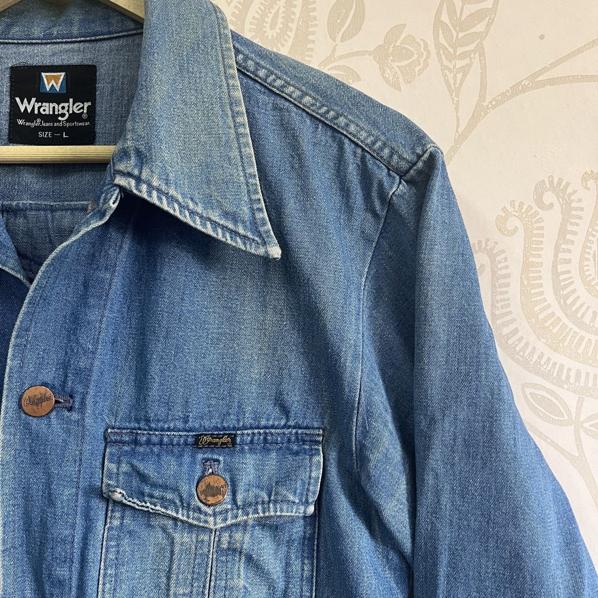 Vintage × Wrangler Vintage 1990 Workwear Wrangler Chore Denim Jacket Japan Size US L / EU 52-54 / 3 - 7 Thumbnail