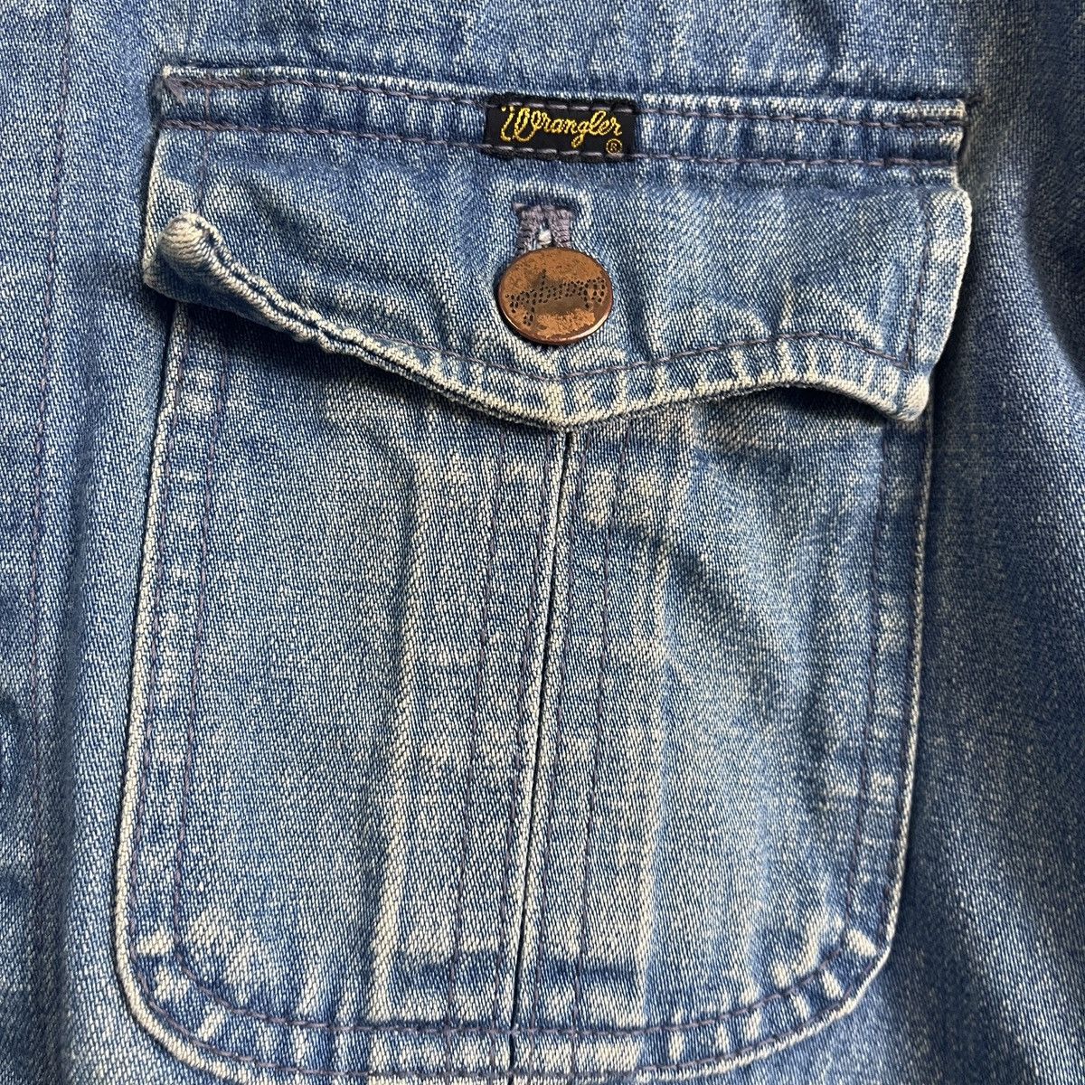Vintage × Wrangler Vintage 1990 Workwear Wrangler Chore Denim Jacket Japan Size US L / EU 52-54 / 3 - 4 Thumbnail