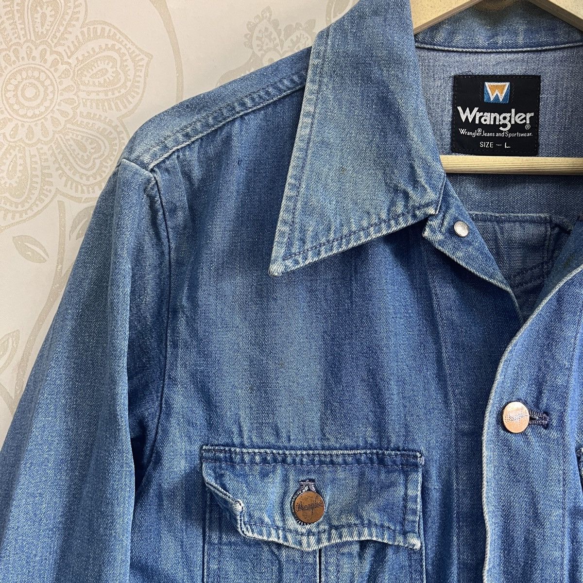 Vintage × Wrangler Vintage 1990 Workwear Wrangler Chore Denim Jacket Japan Size US L / EU 52-54 / 3 - 6 Thumbnail