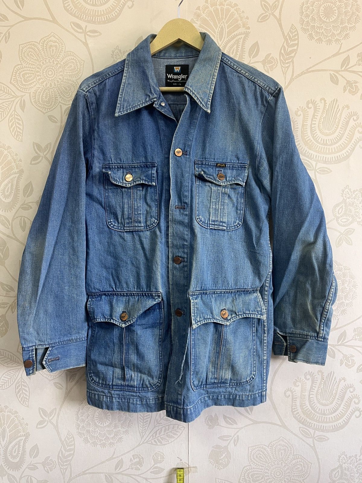 Vintage × Wrangler Vintage 1990 Workwear Wrangler Chore Denim Jacket Japan Size US L / EU 52-54 / 3 - 22 Thumbnail