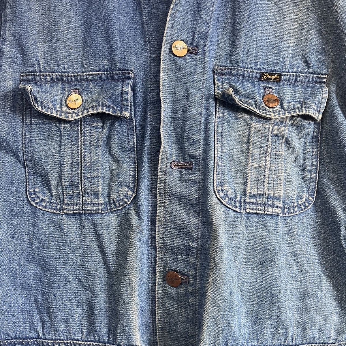 Vintage × Wrangler Vintage 1990 Workwear Wrangler Chore Denim Jacket Japan Size US L / EU 52-54 / 3 - 12 Thumbnail