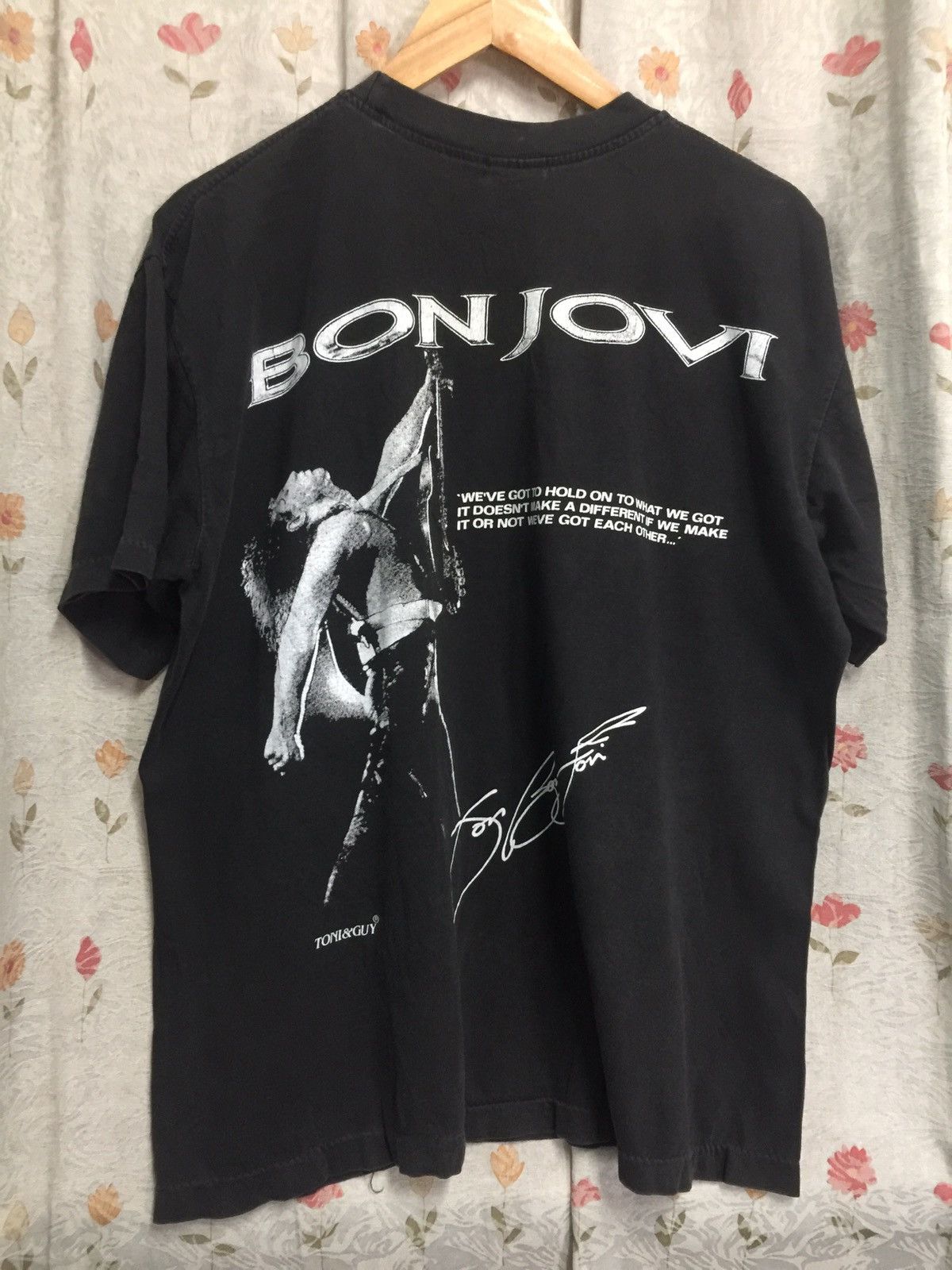 Band Tees × Bon Jovi × Vintage RARE VINTAGE BOOTLEG BON JOVI LINEUP ROCK T-SHIRT Size US L / EU 52-54 / 3 - 2 Thumbnail