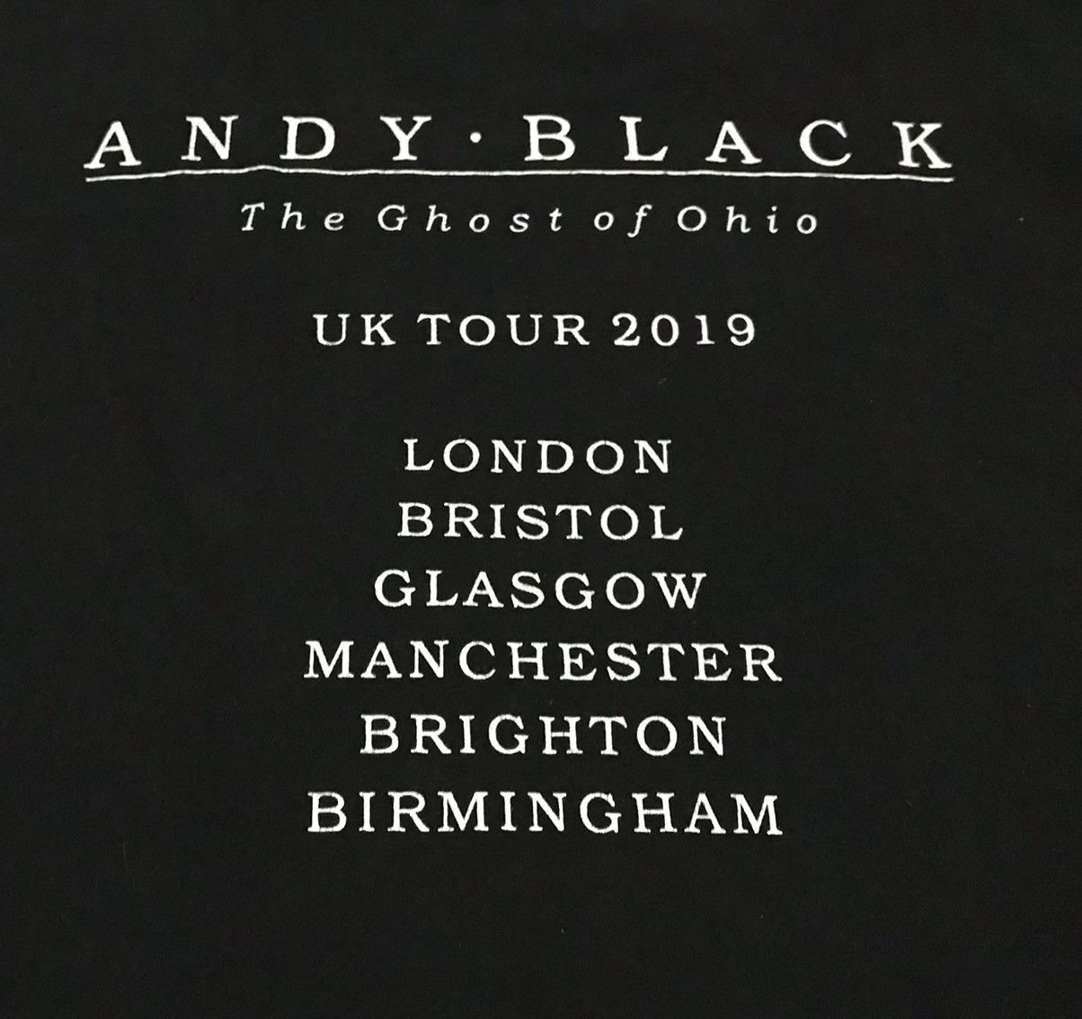Band Tees Andy Black “The Ghost Of Ohio” Uk Tour 2019 Tshirt Size US M / EU 48-50 / 2 - 5 Thumbnail