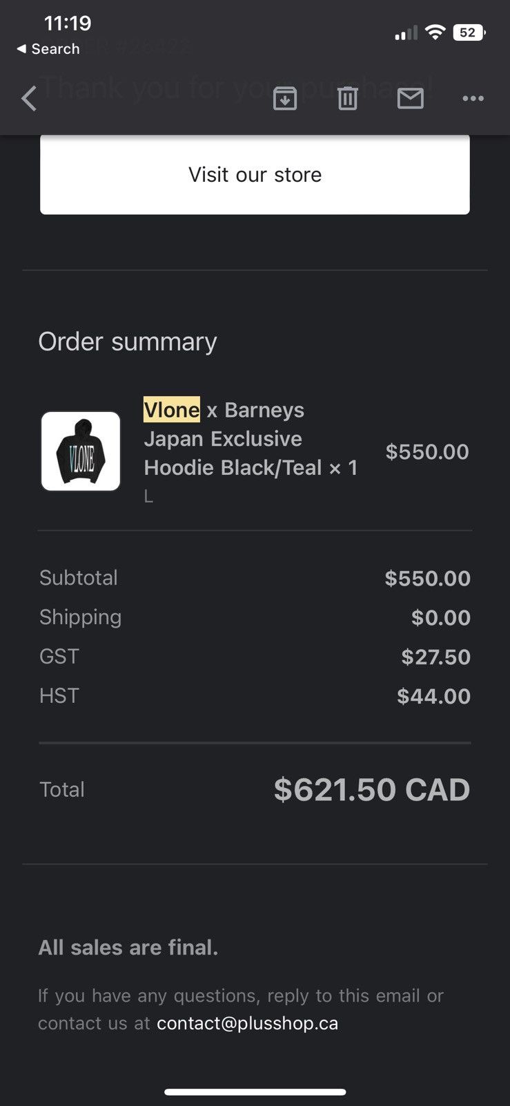 Vlone VLONE x Barney’s Japan Hoodie - Large Size US L / EU 52-54 / 3 - 6 Thumbnail