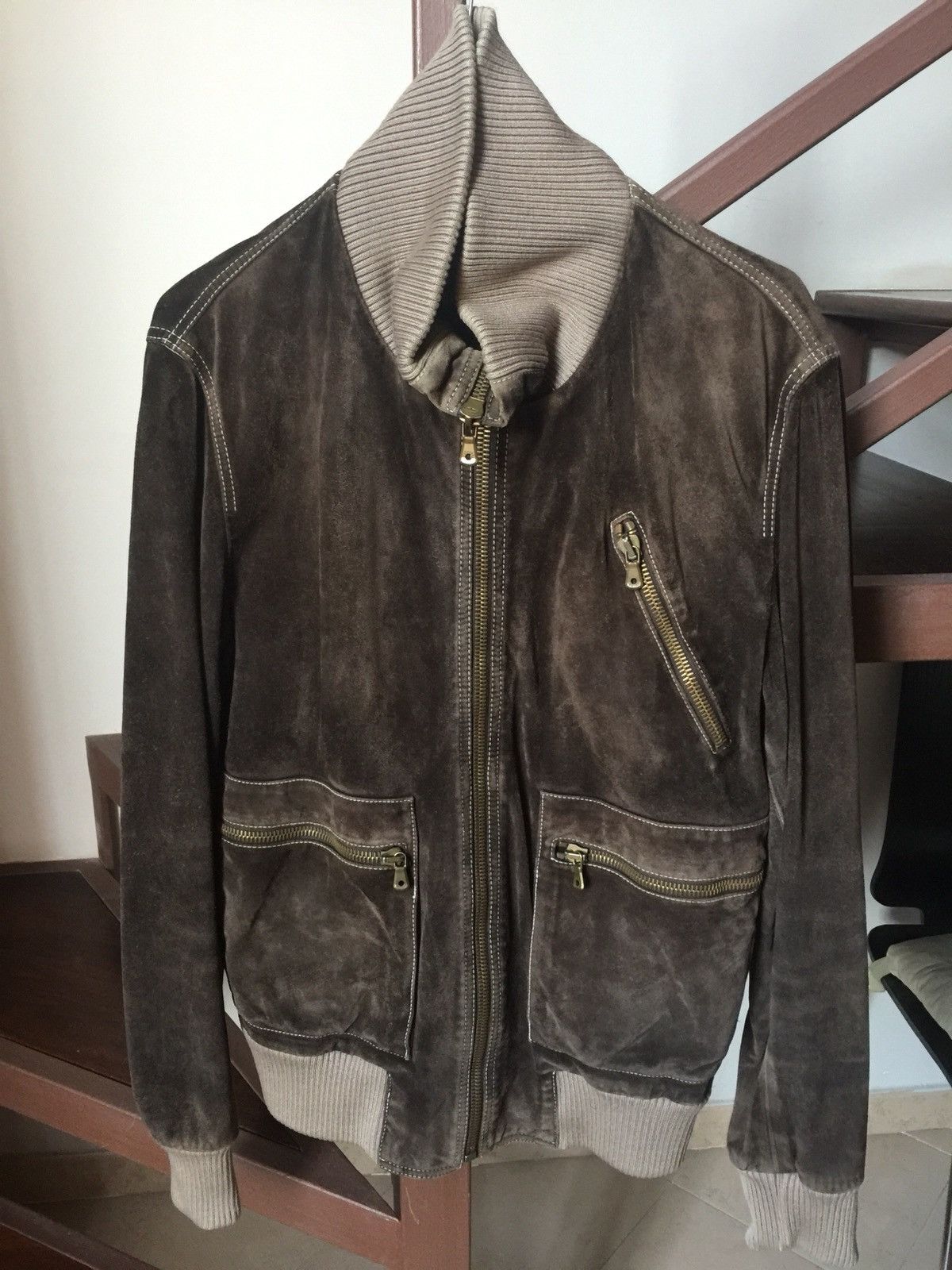 Suede Delavé Bomber Jacket