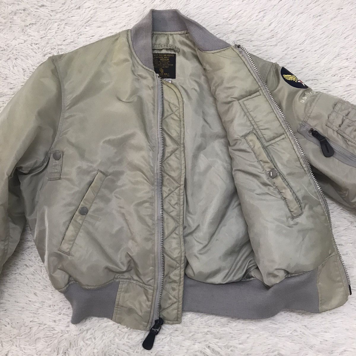 Cockpit USA Vtg MA-1 Flying Bomber Jacket Us Air Force Ideal Zipper Size US M / EU 48-50 / 2 - 16 Thumbnail
