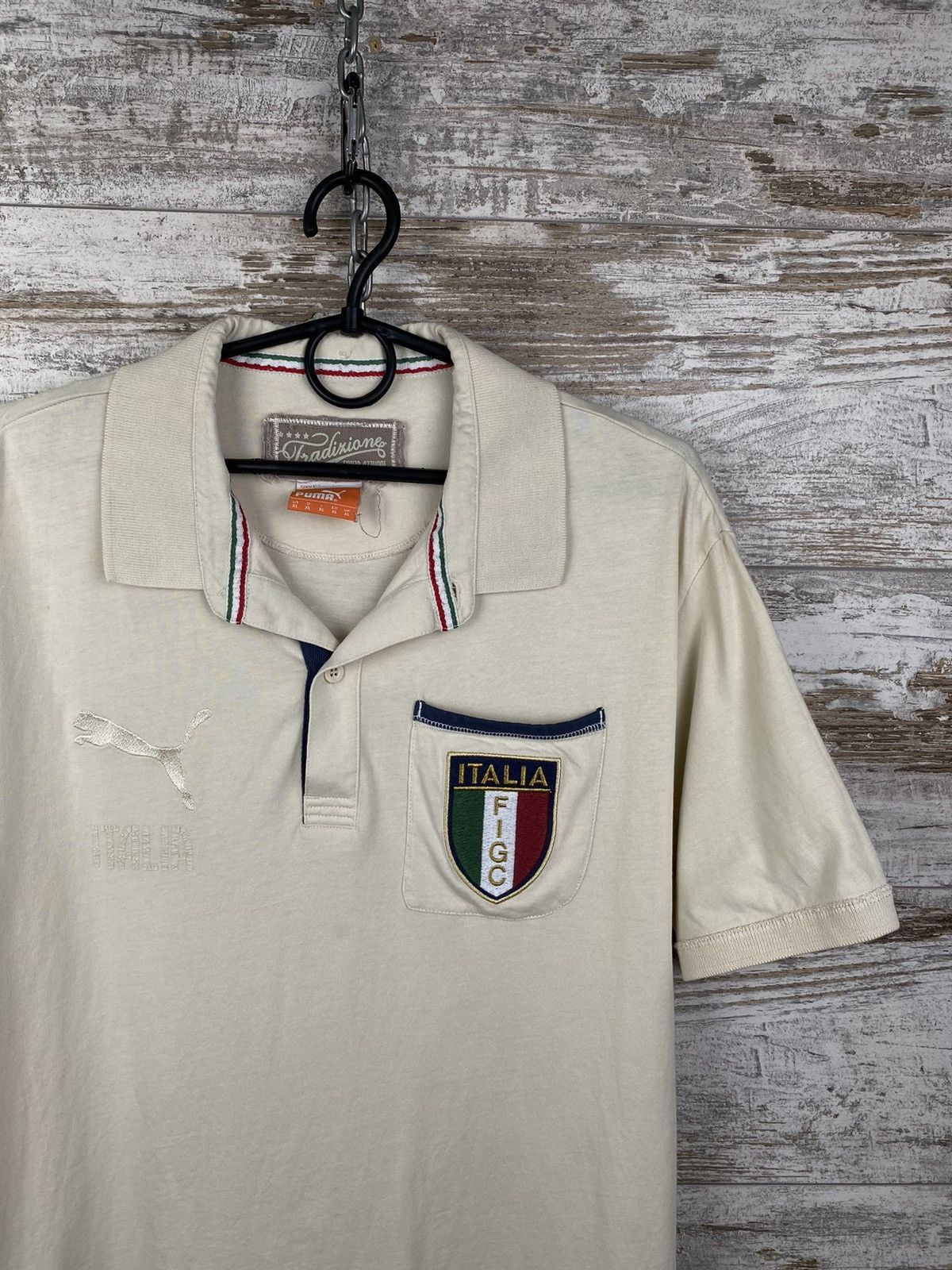 Puma Mens Vintage Puma Italia T Shirt soccer jersey tee Italy Size US XL / EU 56 / 4 - 4 Thumbnail