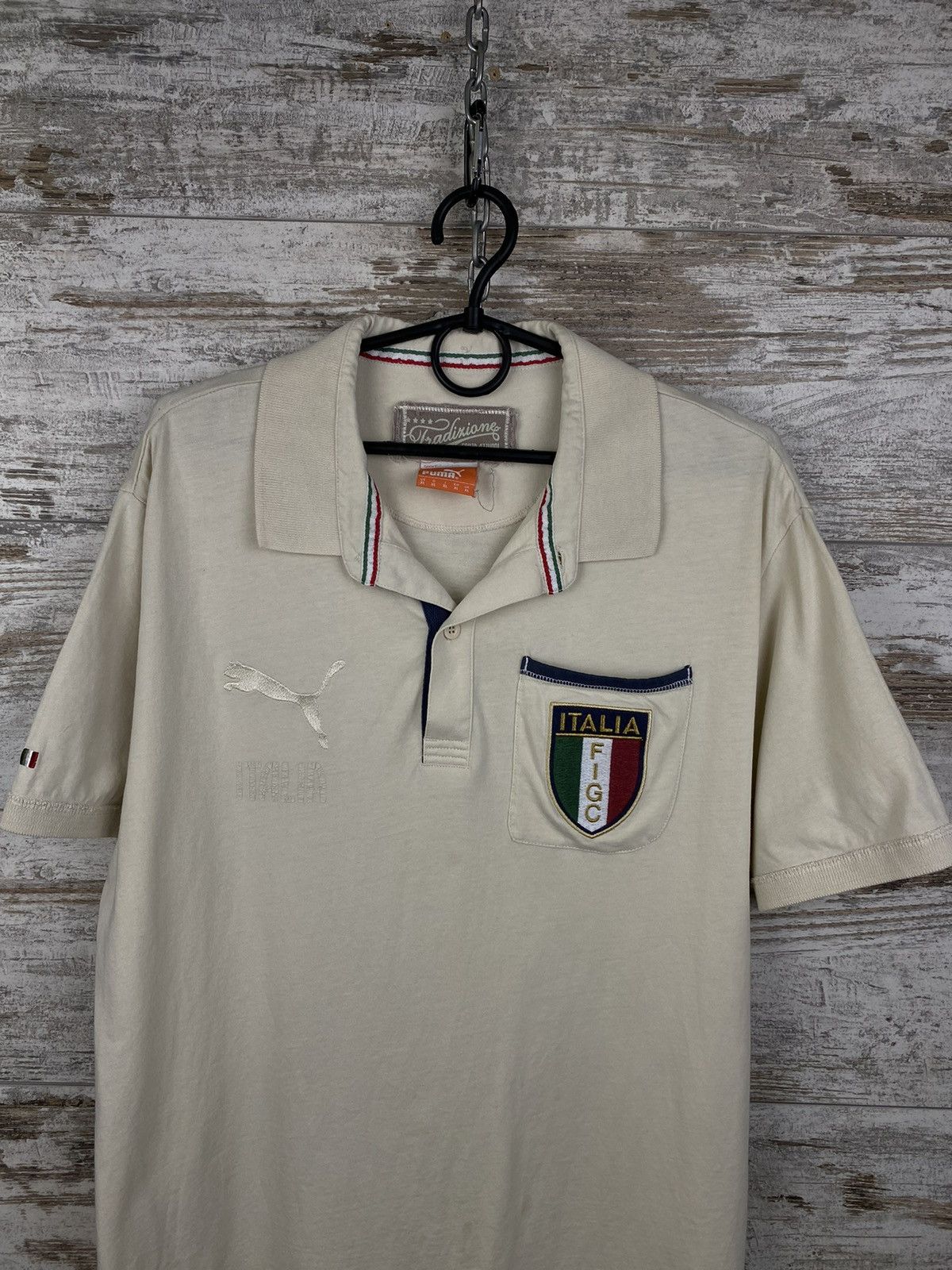Puma Mens Vintage Puma Italia T Shirt soccer jersey tee Italy Size US XL / EU 56 / 4 - 2 Thumbnail