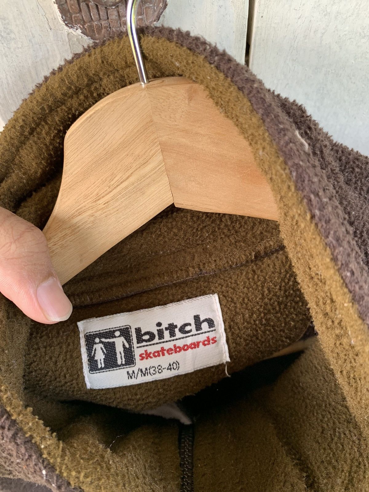Vintage 90s BITCH SKATEBOARDS SHERPA FLEECE JACKET HALFZIP Size US L / EU 52-54 / 3 - 5 Thumbnail