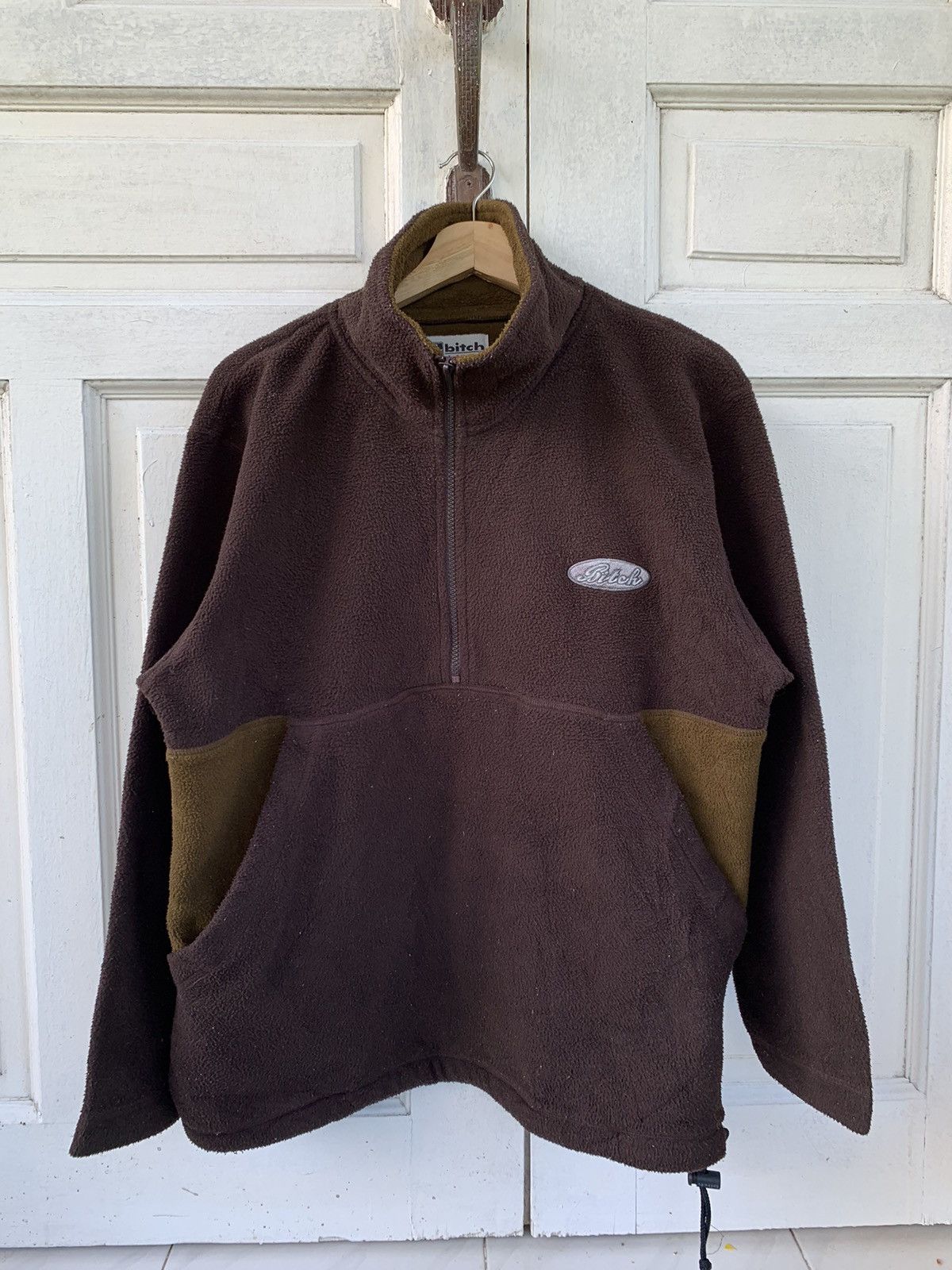 Vintage 90s BITCH SKATEBOARDS SHERPA FLEECE JACKET HALFZIP Size US L / EU 52-54 / 3 - 2 Thumbnail
