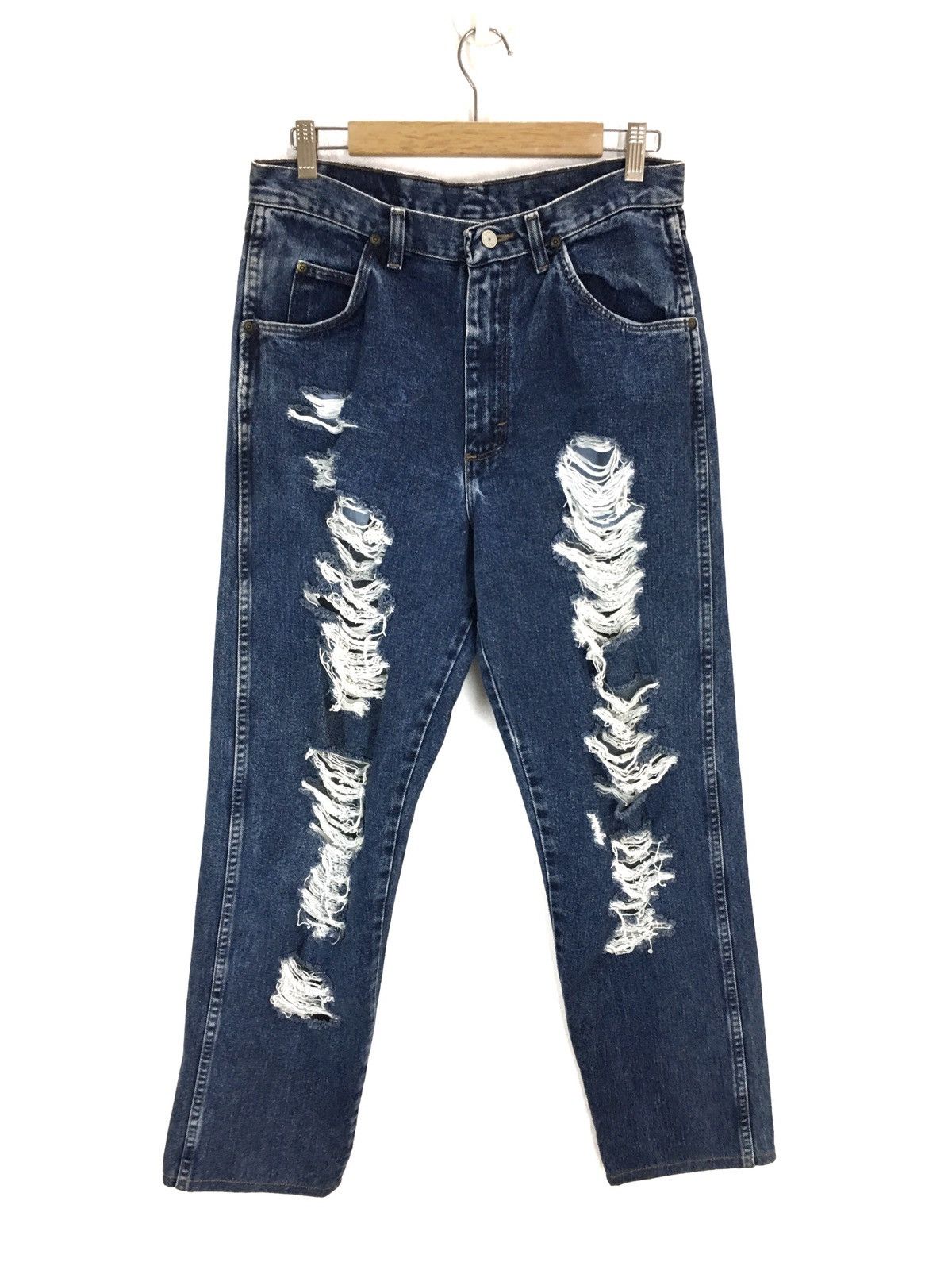 If Six Was Nine Vintage WRANGLER Reconstruct/Rebuild Destroy Denim Jeans Size US 31 - 1 Thumbnail