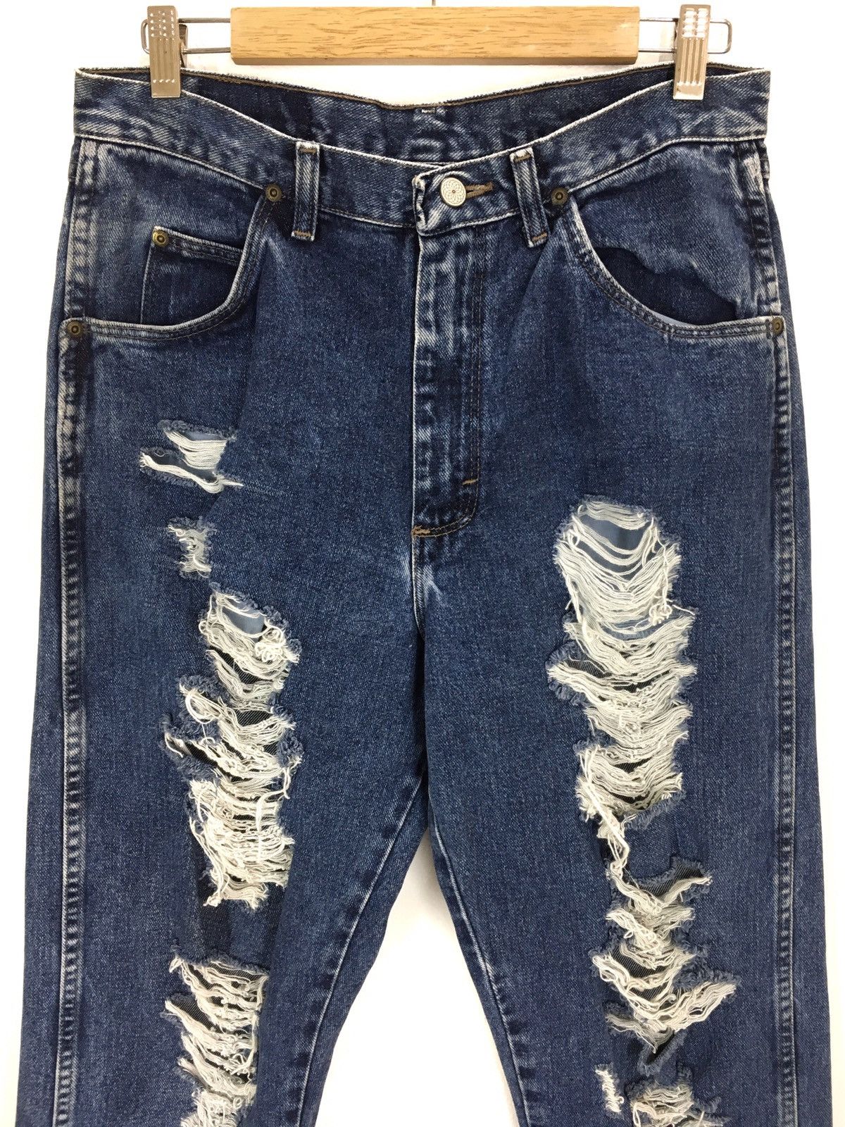 If Six Was Nine Vintage WRANGLER Reconstruct/Rebuild Destroy Denim Jeans Size US 31 - 2 Thumbnail
