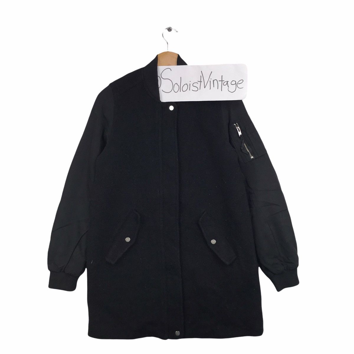 H&M DIVIDED Black Over Wool Bomber Jacket