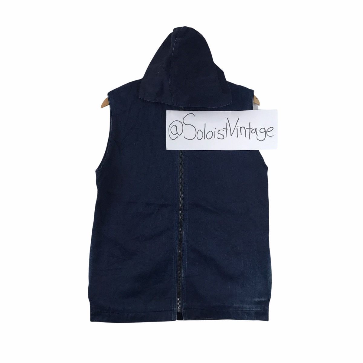 A.P.C. APC JAPAN BRAND Indigo Jeans Sleeveless Hoodie Jacket Size US S / EU 44-46 / 1 - 1 Thumbnail