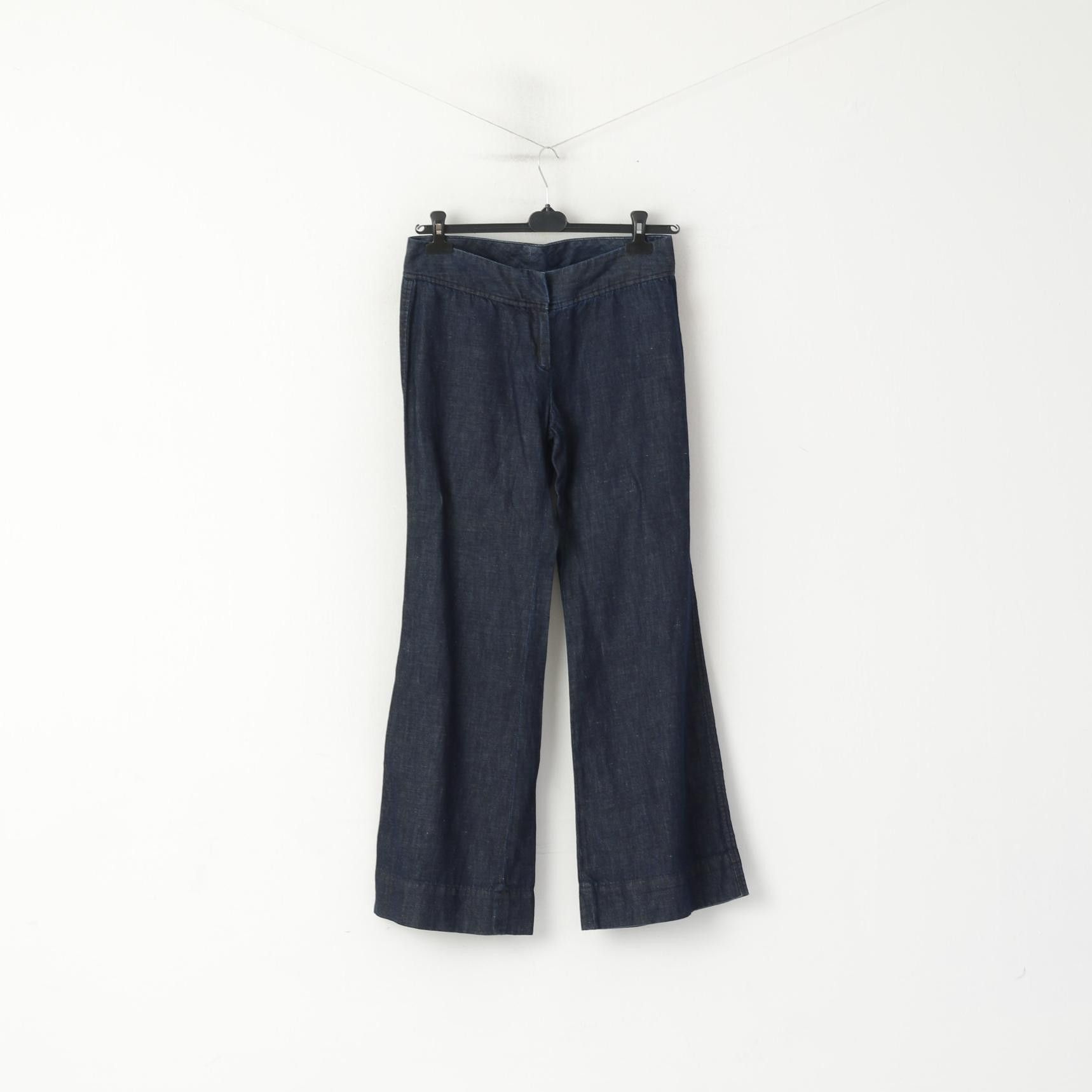 Gant Gant Women 8 12 38 Trousers Navy Cotton Linen 8120 Size 30" / US 8 / IT 44 - 1 Thumbnail