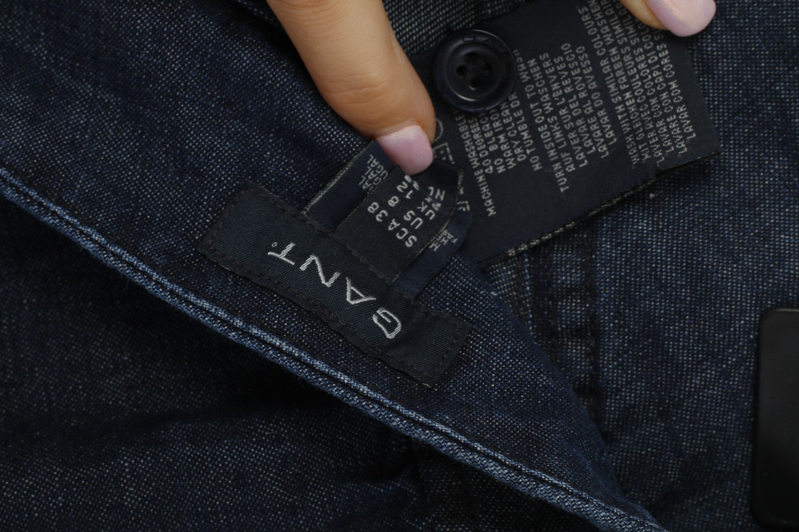 Gant Gant Women 8 12 38 Trousers Navy Cotton Linen 8120 Size 30" / US 8 / IT 44 - 2 Thumbnail