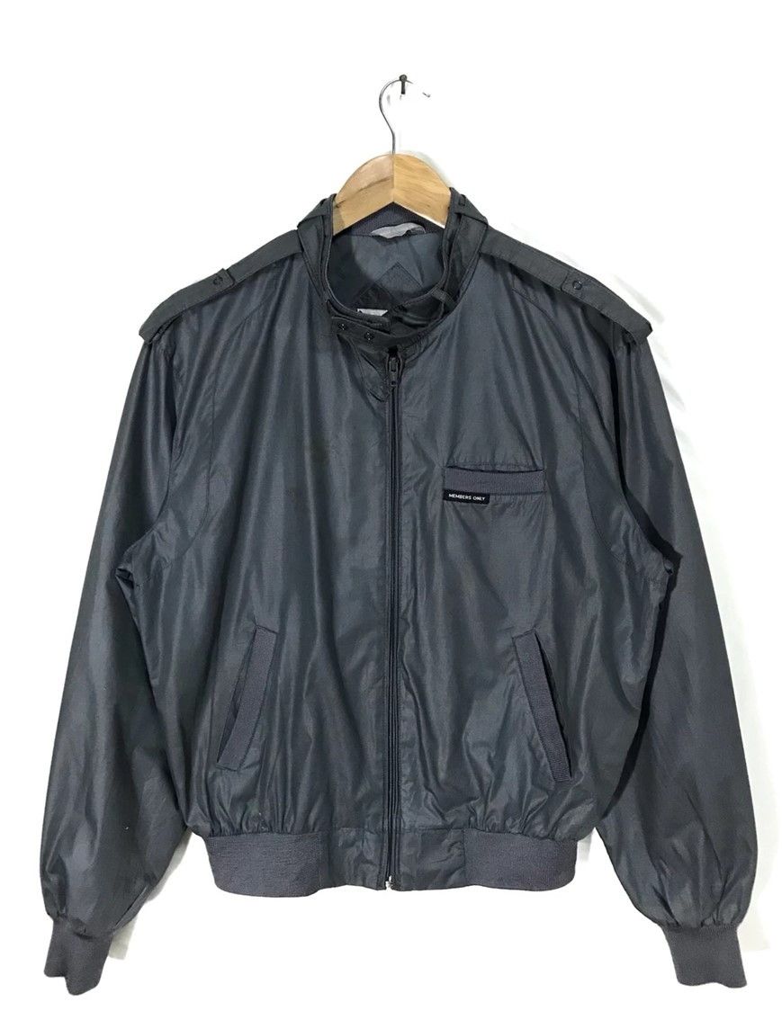 image of Members Only Racer Jacket in Grey, Men's (Size Medium)