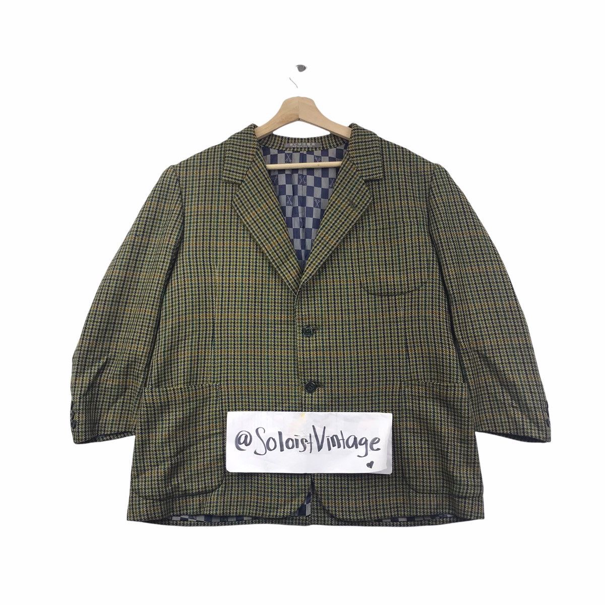 Vintage Vintage TESSUTO ERMENEGILDO ZEGNA Tartan Check Coat Blazer Size US L / EU 52-54 / 3 - 1 Thumbnail
