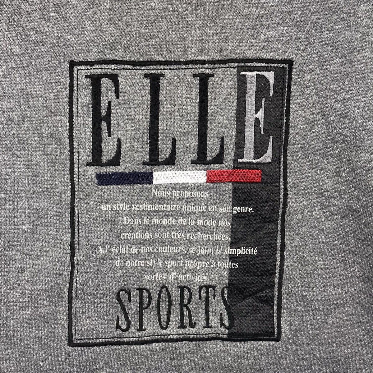 Vintage ELLE HOMME SPORT Embroidered Grey Sweatshirt Size US L / EU 52-54 / 3 - 3 Thumbnail