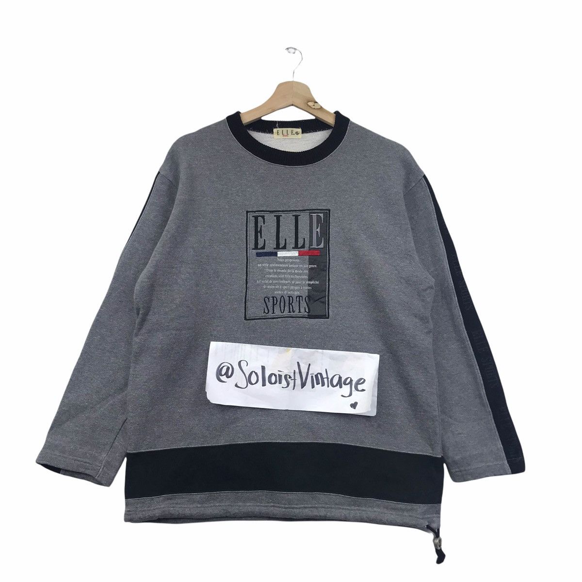 Vintage ELLE HOMME SPORT Embroidered Grey Sweatshirt Size US L / EU 52-54 / 3 - 1 Thumbnail
