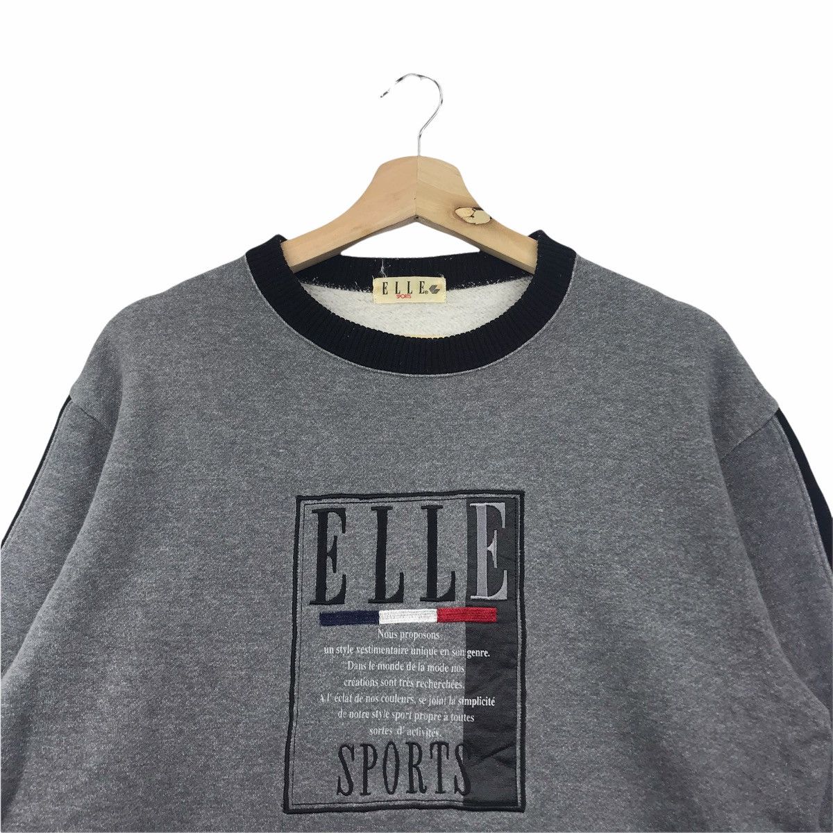 Vintage ELLE HOMME SPORT Embroidered Grey Sweatshirt Size US L / EU 52-54 / 3 - 2 Thumbnail