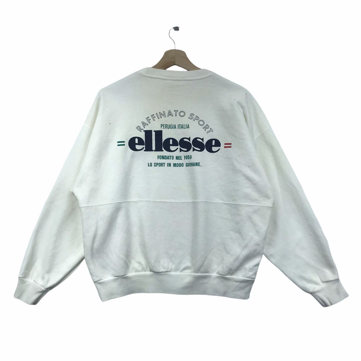 Ellesse Vintage ELLESSE RAFFINATO SPORT Tennis Big Print Sweatshirt Size US M / EU 48-50 / 2 - 6 Thumbnail