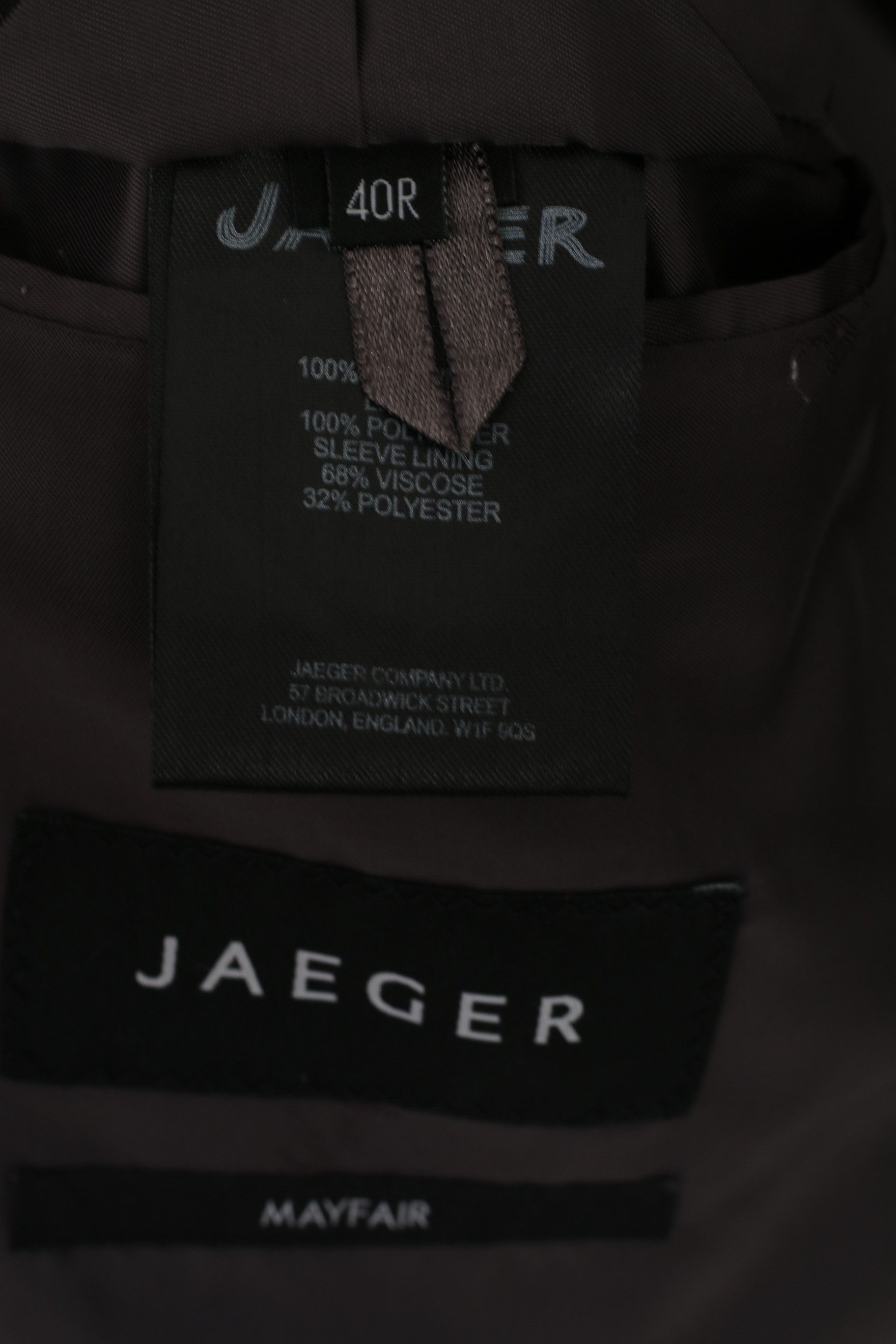 Jaeger Jaeger Men 40 Blazer Gray Striped 100% Wool 8348 Size 40R - 6 Thumbnail