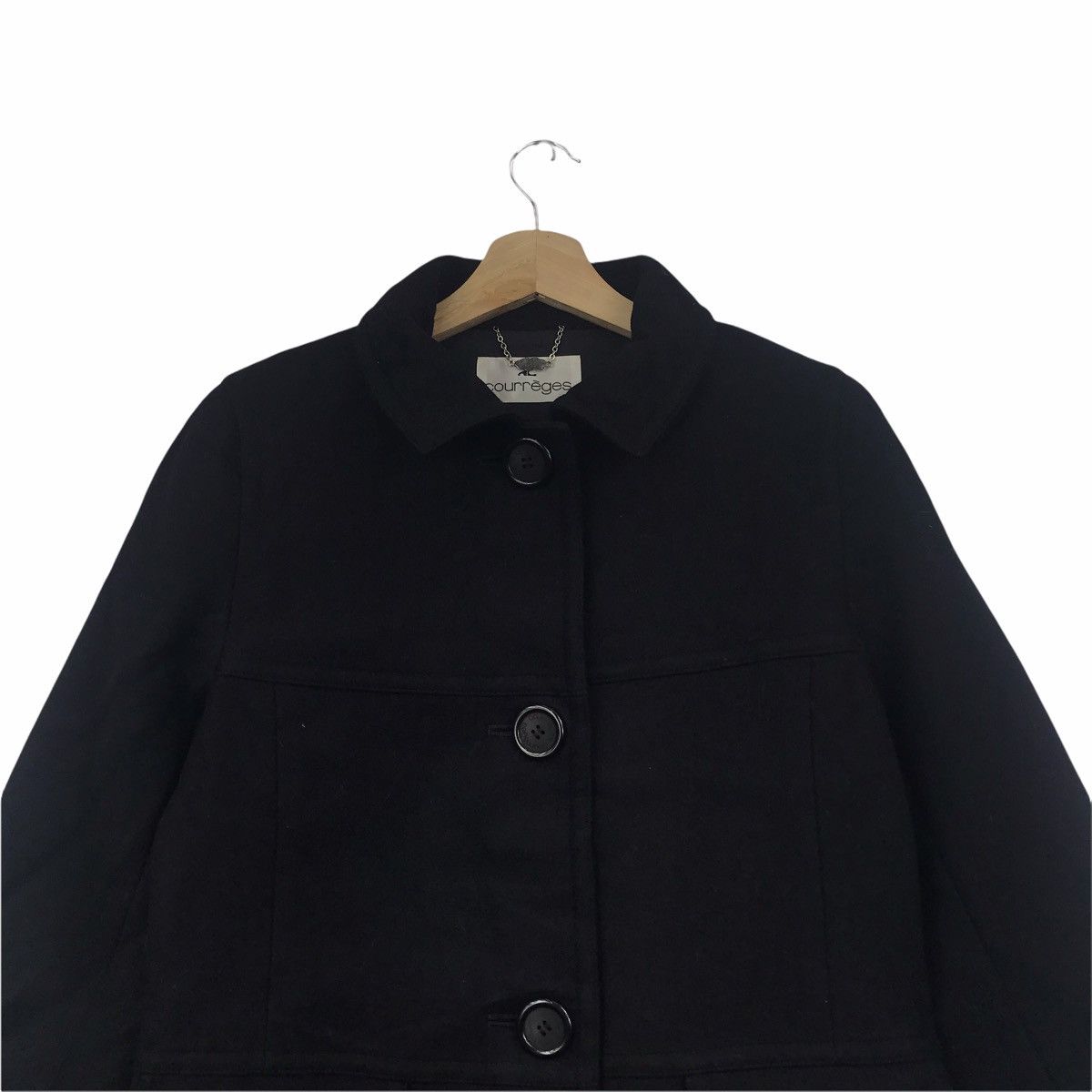 Courreges COURREGES France Designer Brand Wool Long Coat Jacket Size S / US 4 / IT 40 - 2 Thumbnail
