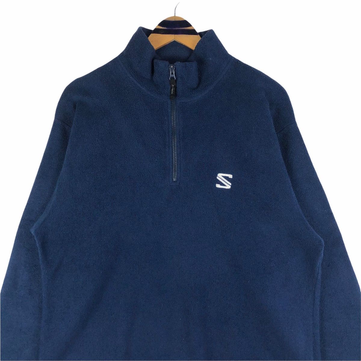 Salomon Vintage Salomon Mock Neck Fleece Sweater Size US L / EU 52-54 / 3 - 3 Thumbnail