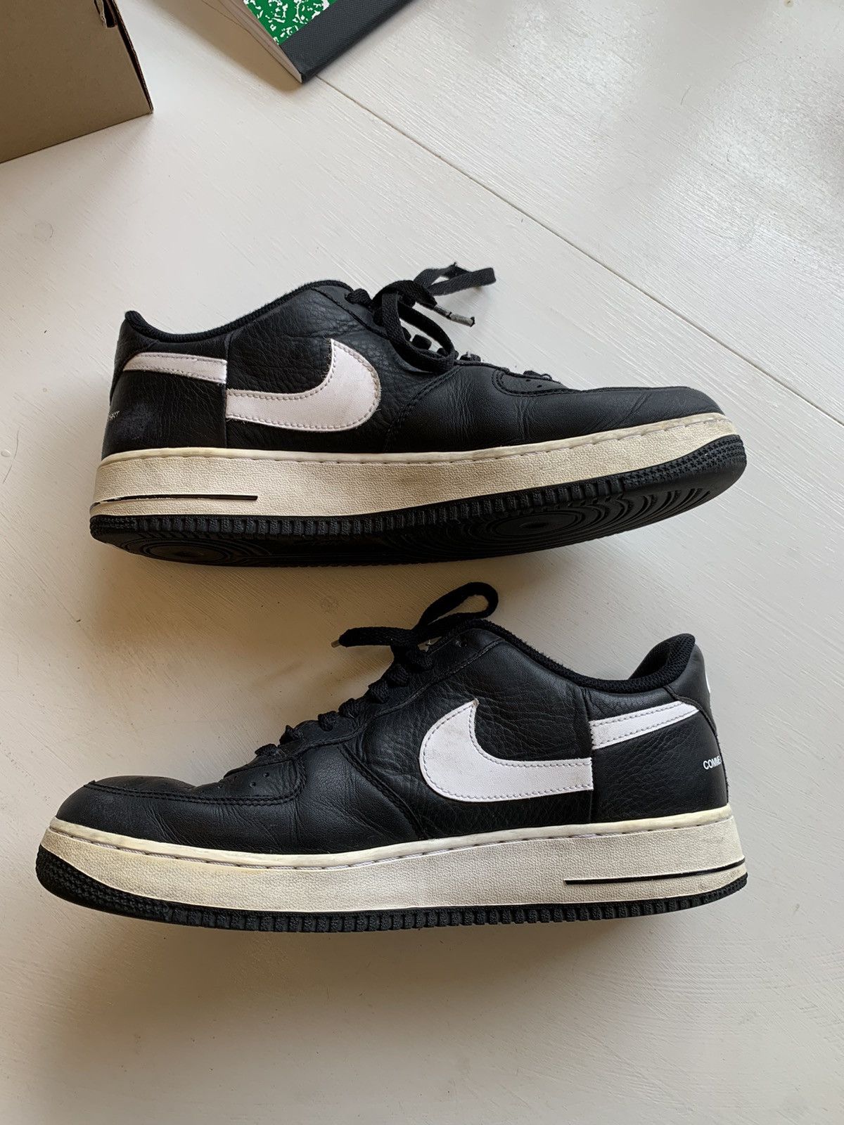 Comme des Garcons SHIRT × Nike × Supreme Split Swoosh Air Force 1 Low Black 2018 CDG Size US 11 / EU 44 - 2 Thumbnail