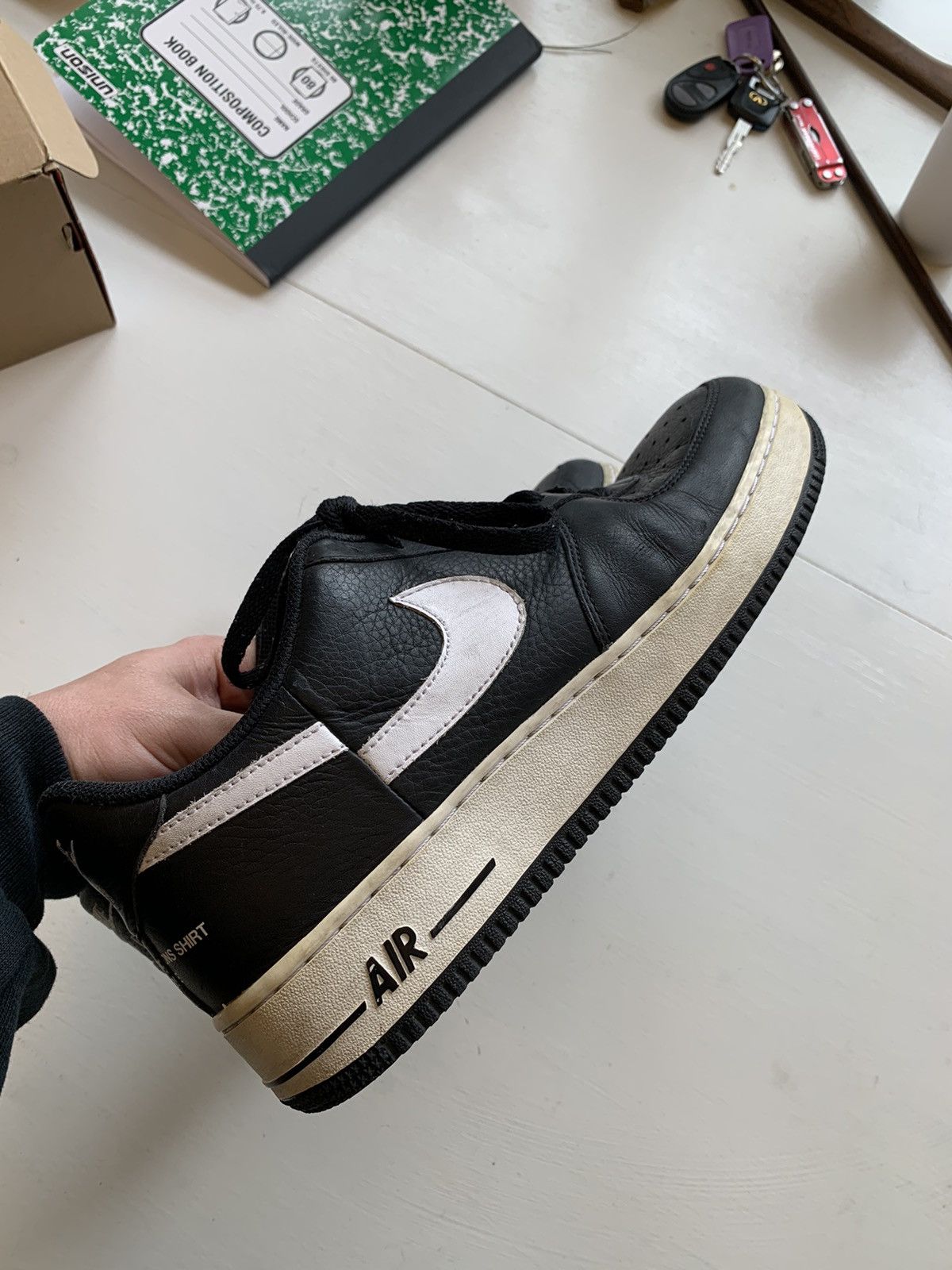 Comme des Garcons SHIRT × Nike × Supreme Split Swoosh Air Force 1 Low Black 2018 CDG Size US 11 / EU 44 - 3 Thumbnail
