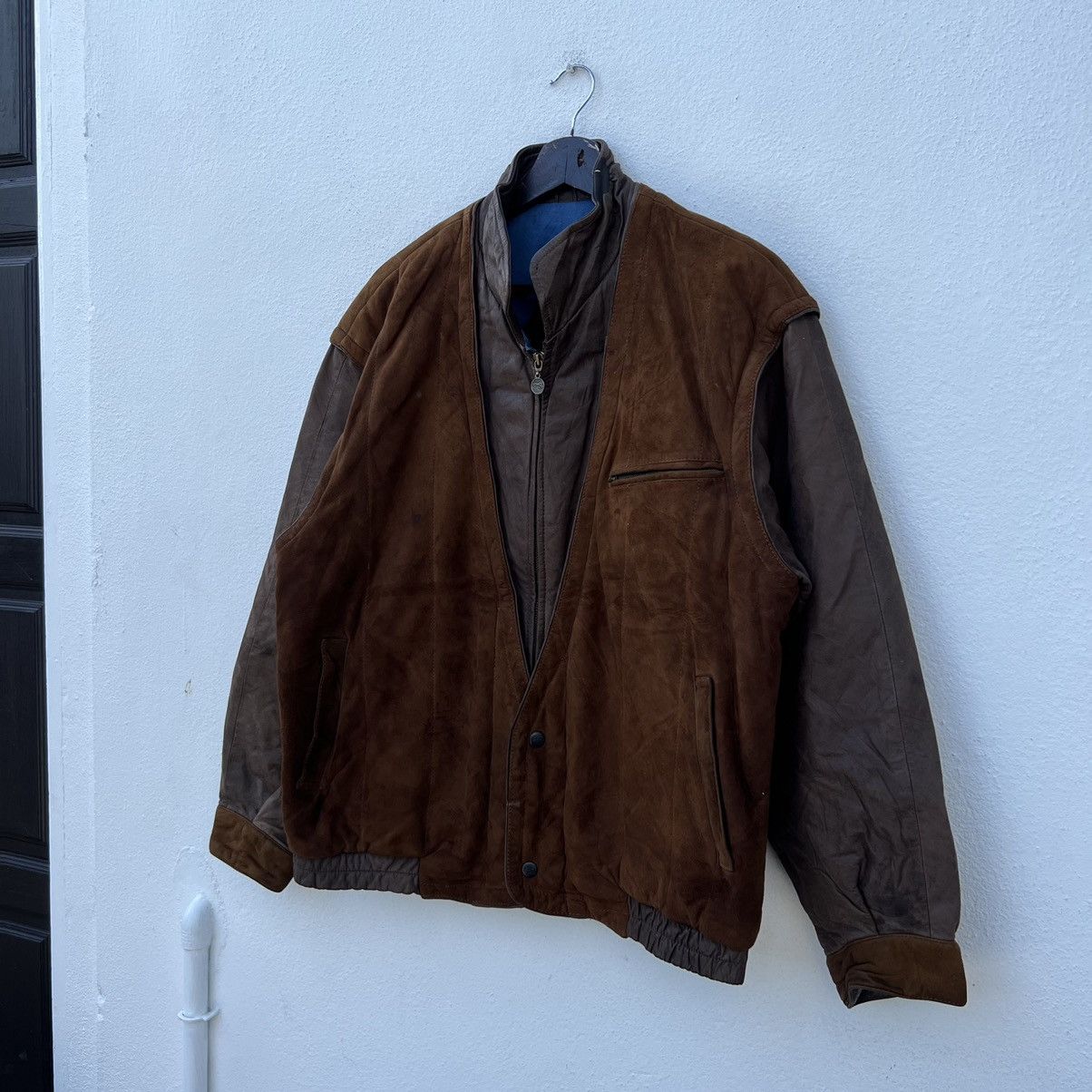 Japanese Brand VINTAGE PIA SPORTS PARACHUTE BIKER BOMBER LEATHER JACKETS Size US M / EU 48-50 / 2 - 2 Thumbnail
