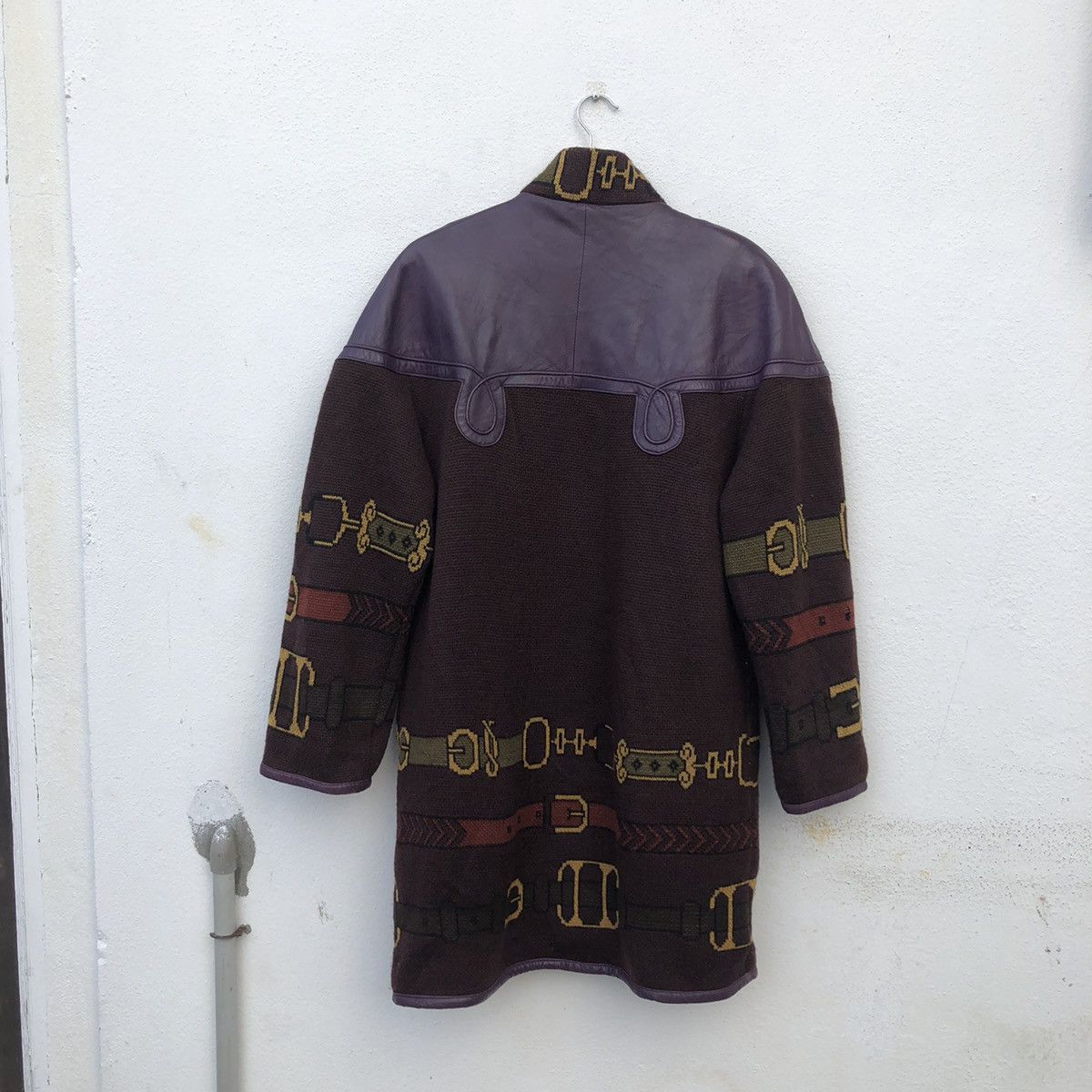 Japanese Brand RARE DESIGN CAS LEF BUTTON JACKET LEATHER WOOL Size US L / EU 52-54 / 3 - 8 Thumbnail