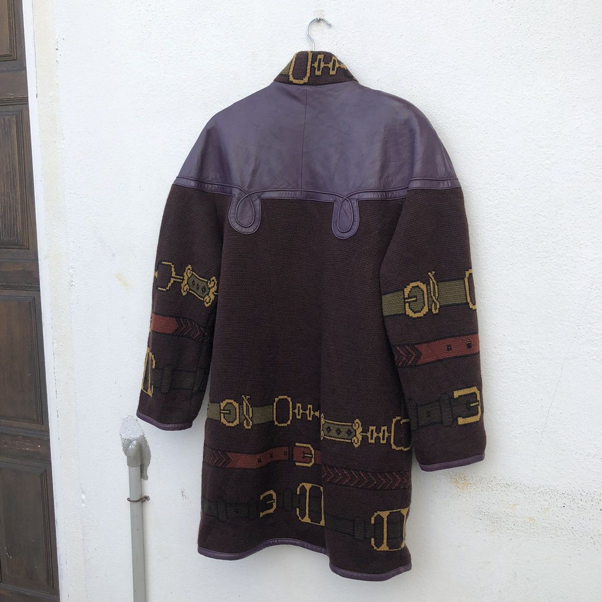 Japanese Brand RARE DESIGN CAS LEF BUTTON JACKET LEATHER WOOL Size US L / EU 52-54 / 3 - 9 Thumbnail