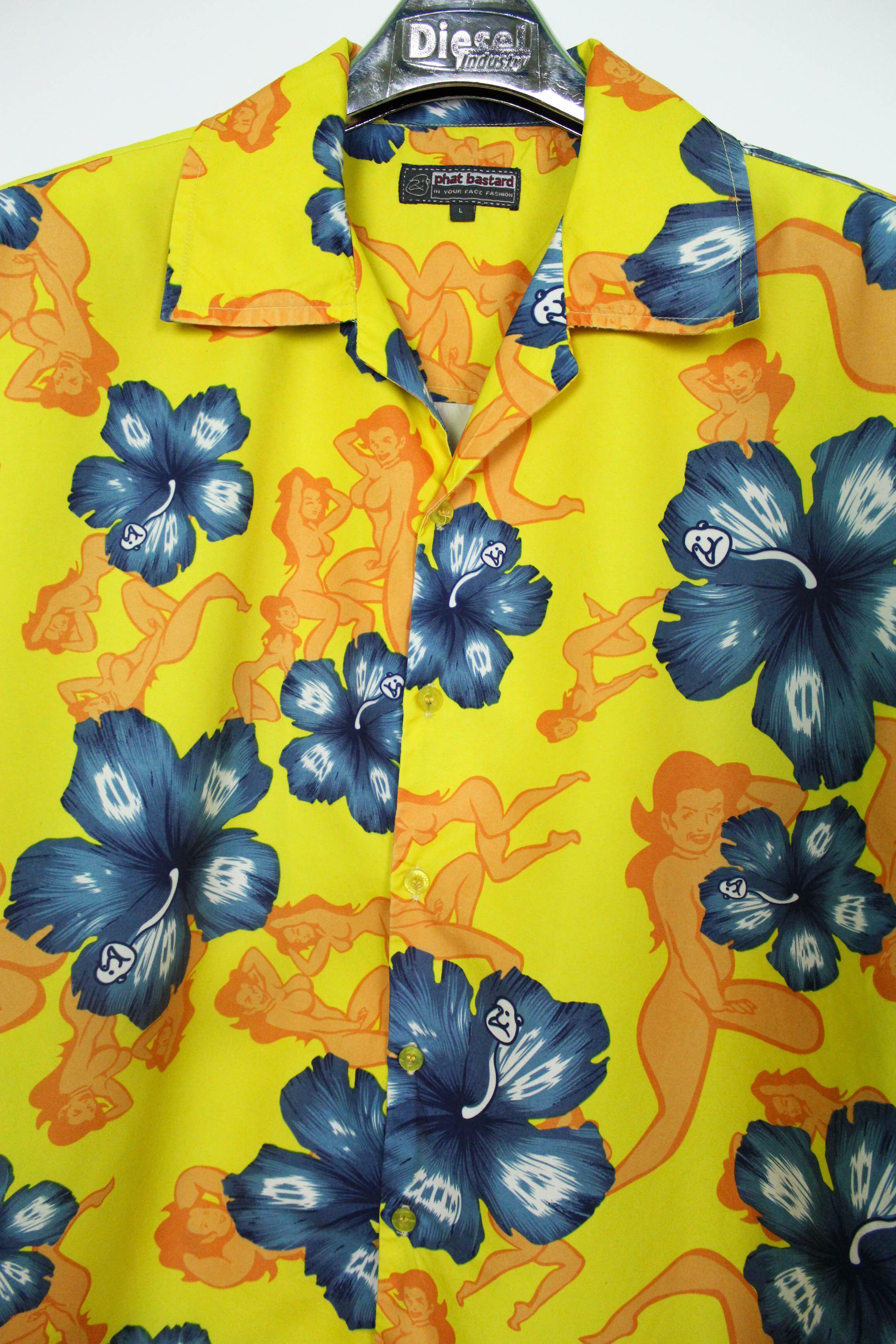Other Hawaiian Floral Nude Girls Printed Oversized Crazy Shirt Size US L / EU 52-54 / 3 - 3 Thumbnail