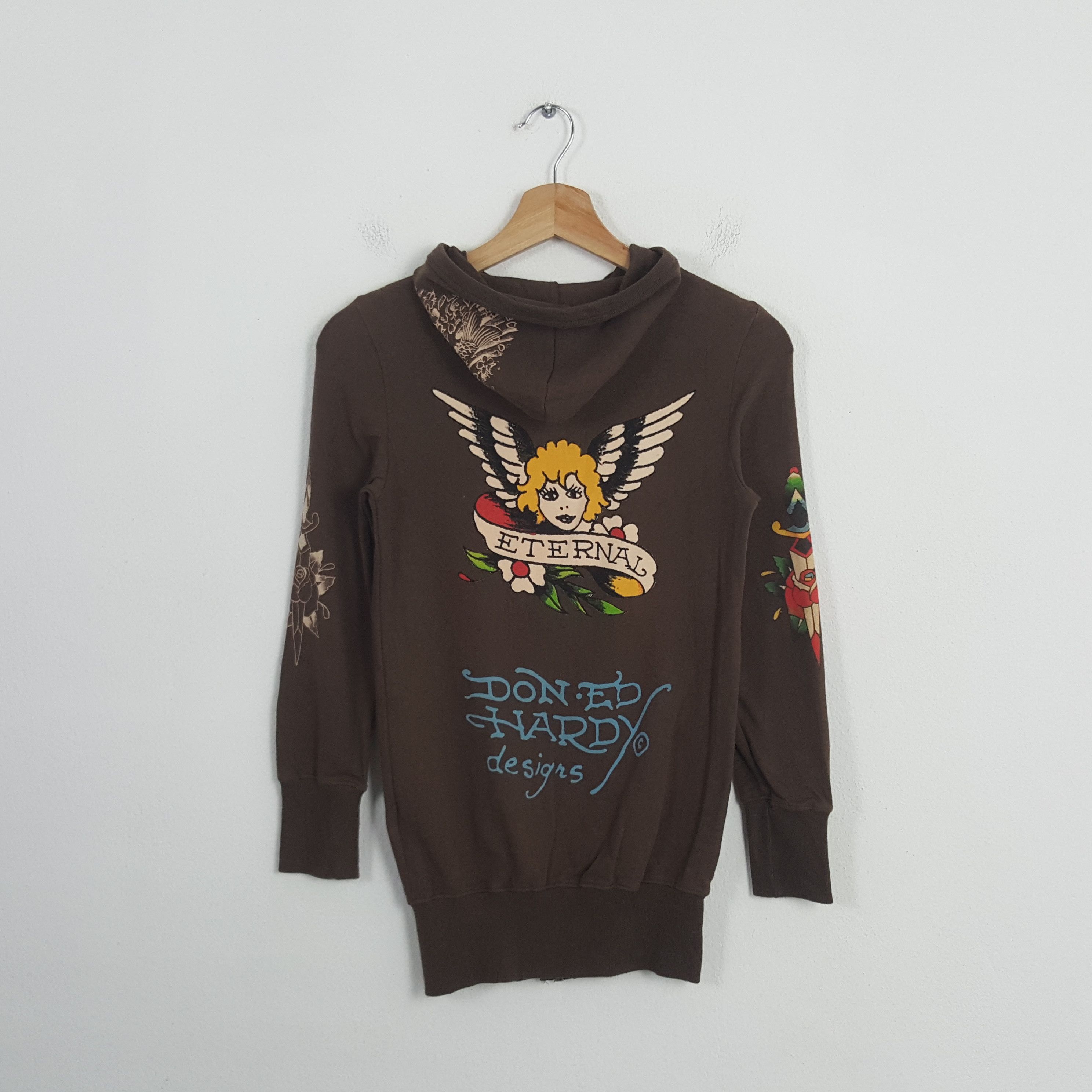 Ed Hardy × Vintage Vintage Ed Hardy Eternal Love Hoodies Size XS / US 0-2 / IT 36-38 - 3 Thumbnail
