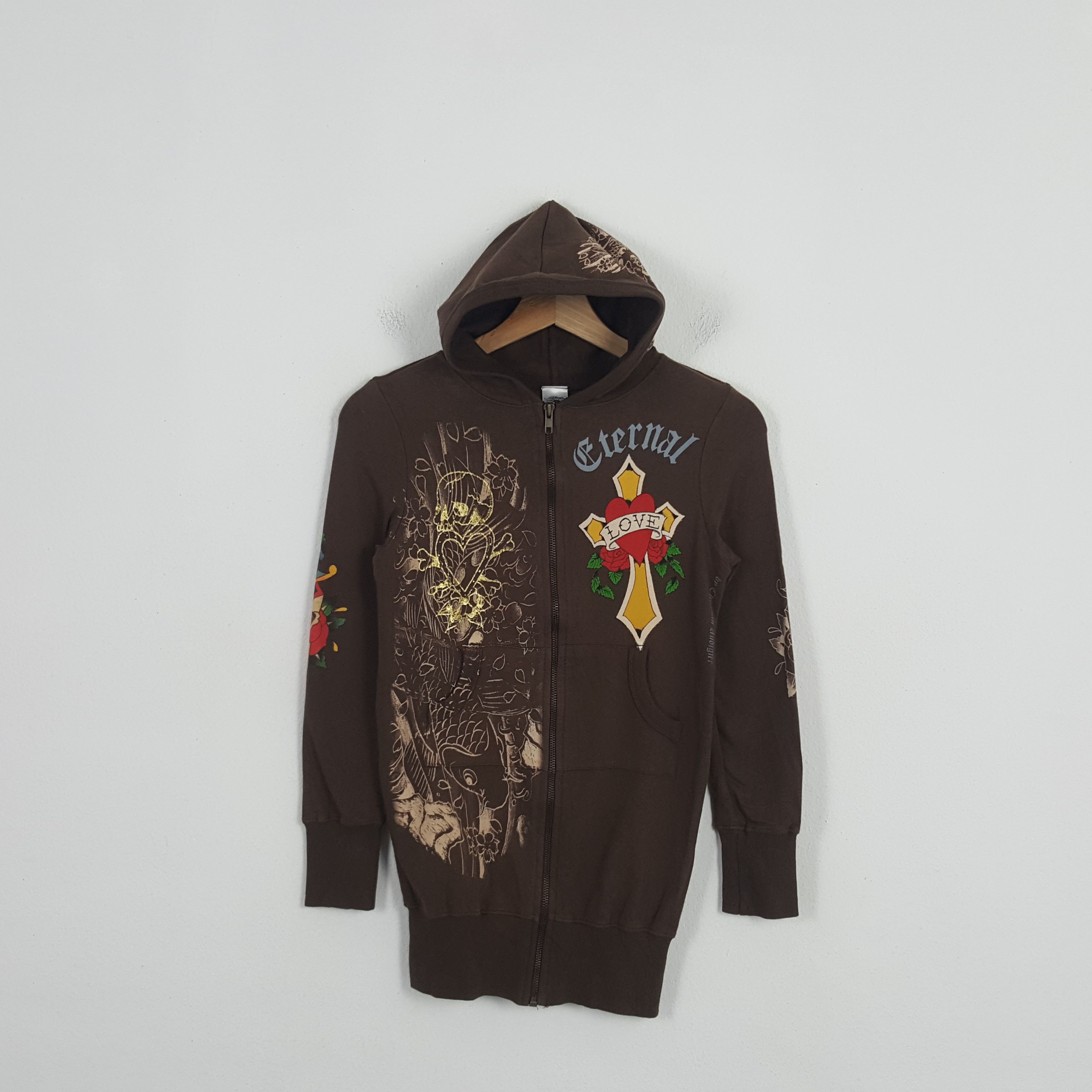 Ed Hardy × Vintage Vintage Ed Hardy Eternal Love Hoodies Size XS / US 0-2 / IT 36-38 - 1 Thumbnail