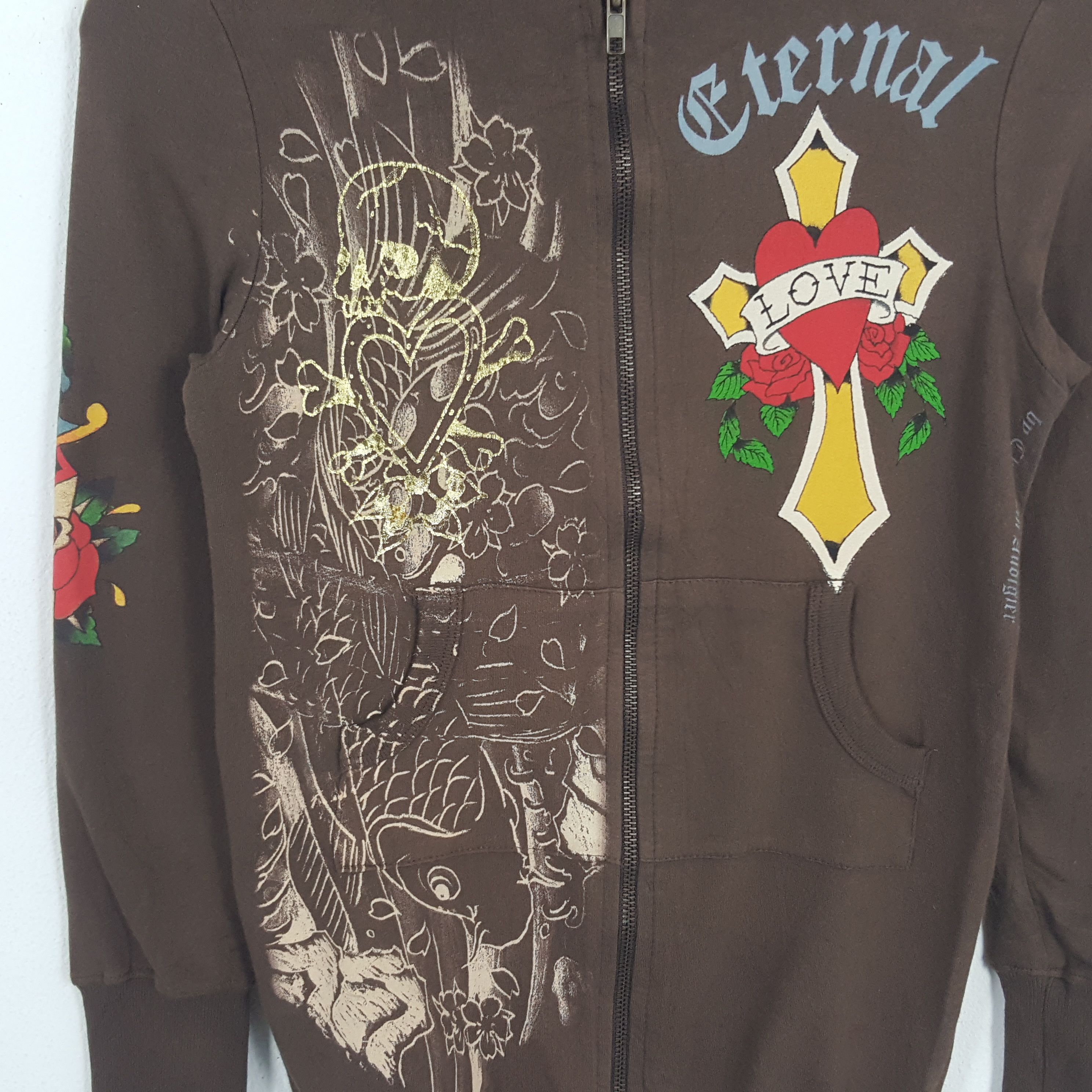 Ed Hardy × Vintage Vintage Ed Hardy Eternal Love Hoodies Size XS / US 0-2 / IT 36-38 - 2 Thumbnail