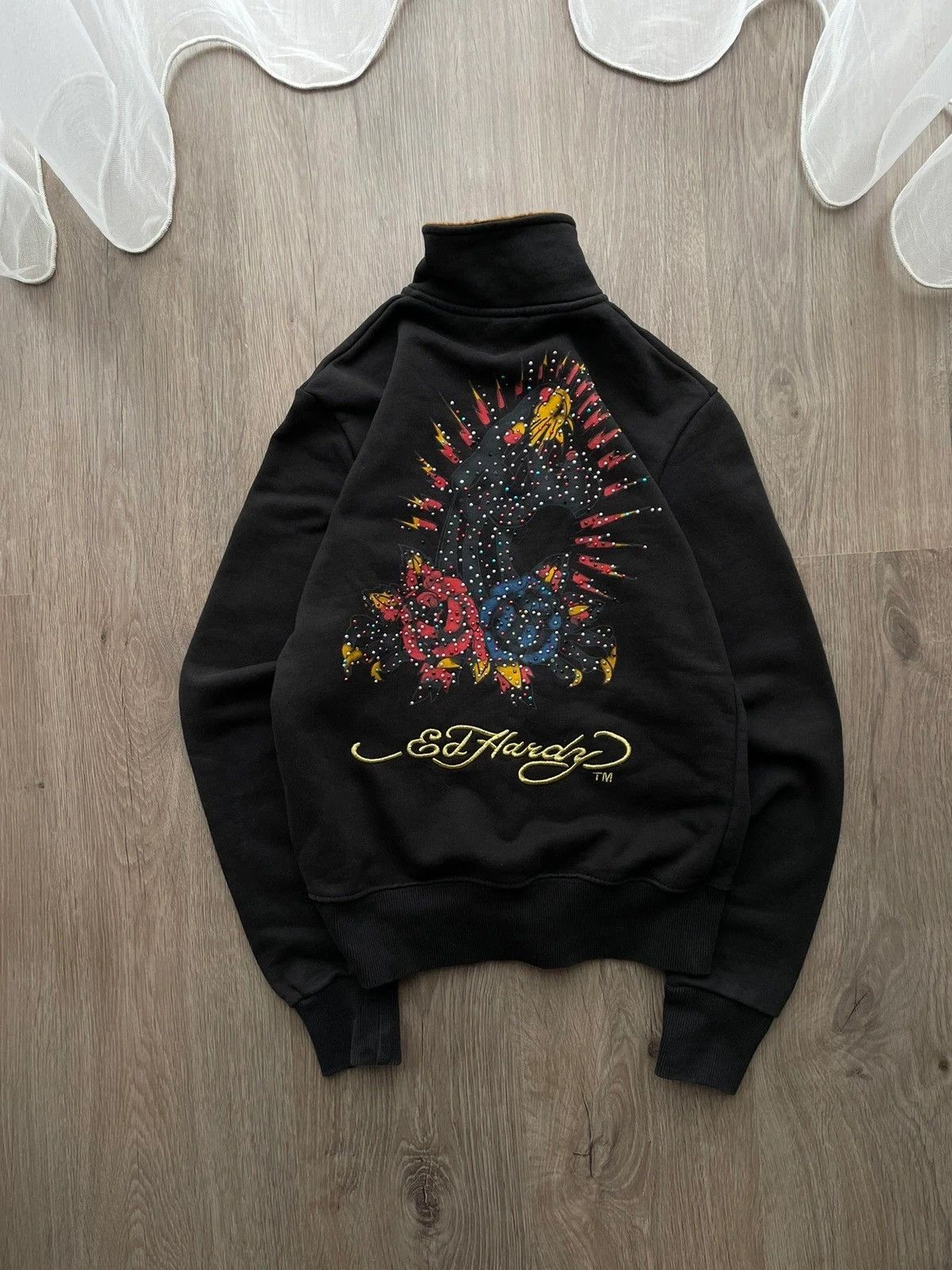 Vintage Ed Hardy Christian Audigier Black Hoodie