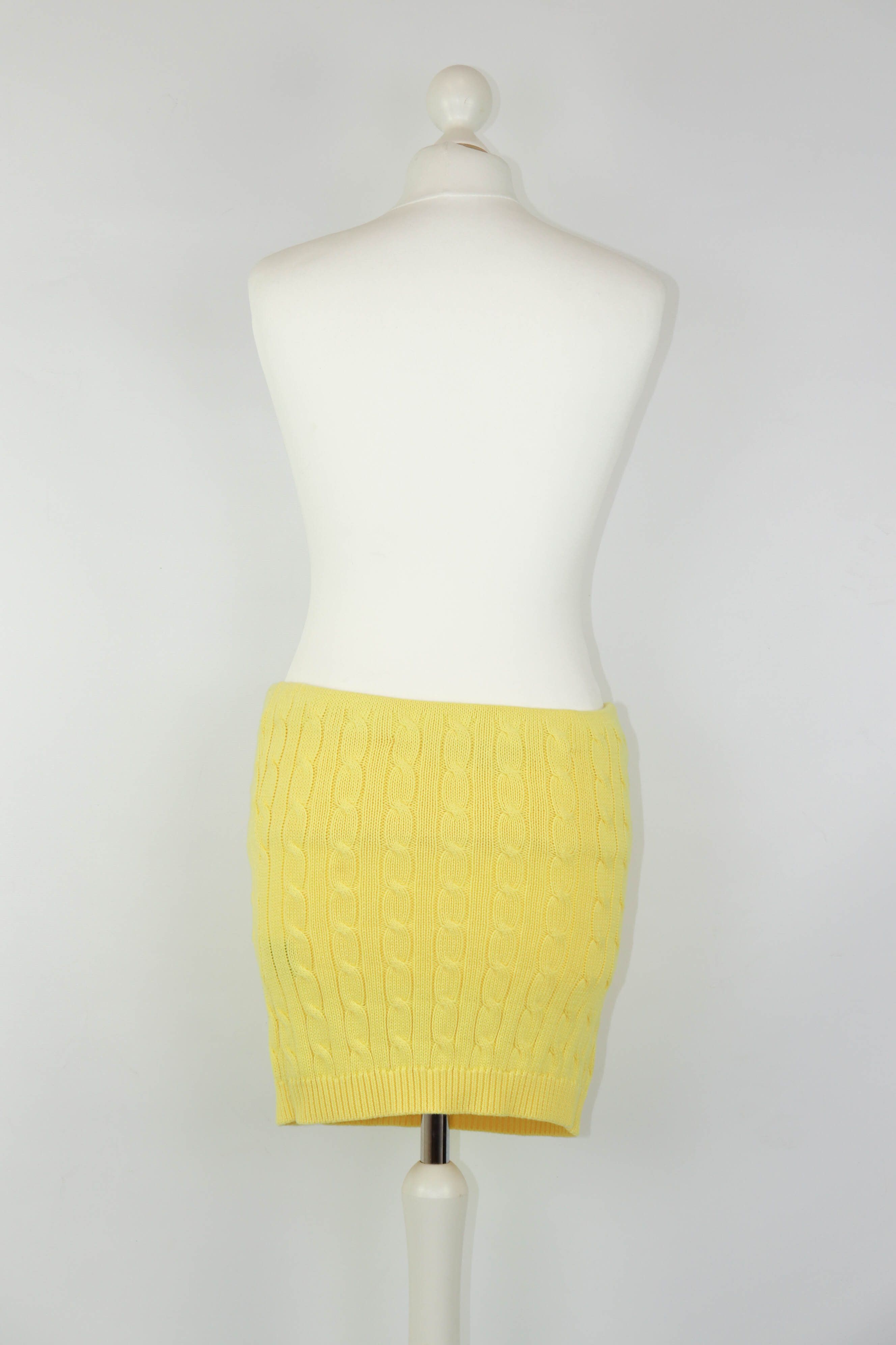 Polo Ralph Lauren Ralph Lauren Hong Kong Made Knitted Cotton Yellow Mini Skirt Size 32" / US 10 / IT 46 - 3 Thumbnail