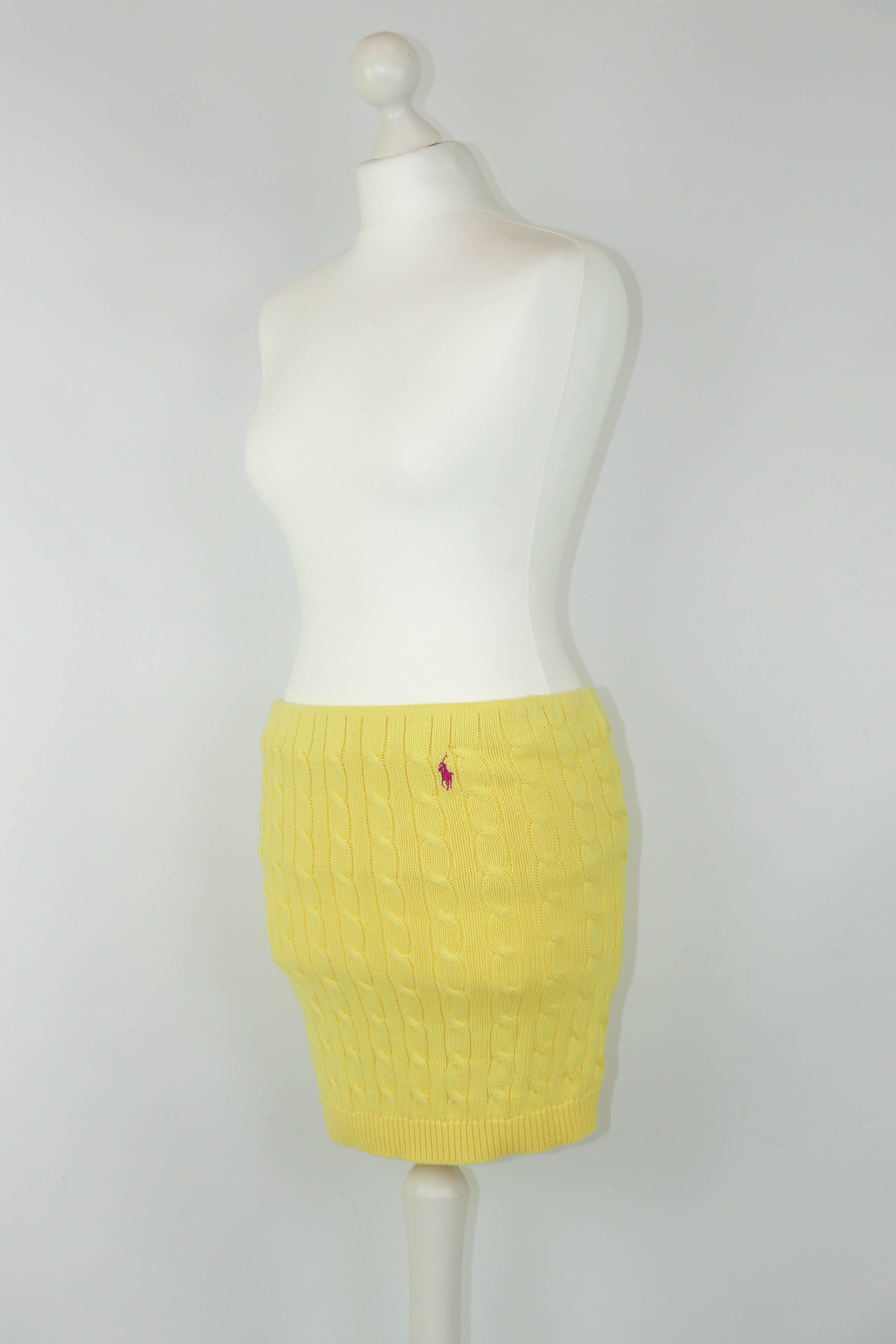Polo Ralph Lauren Ralph Lauren Hong Kong Made Knitted Cotton Yellow Mini Skirt Size 32" / US 10 / IT 46 - 2 Thumbnail