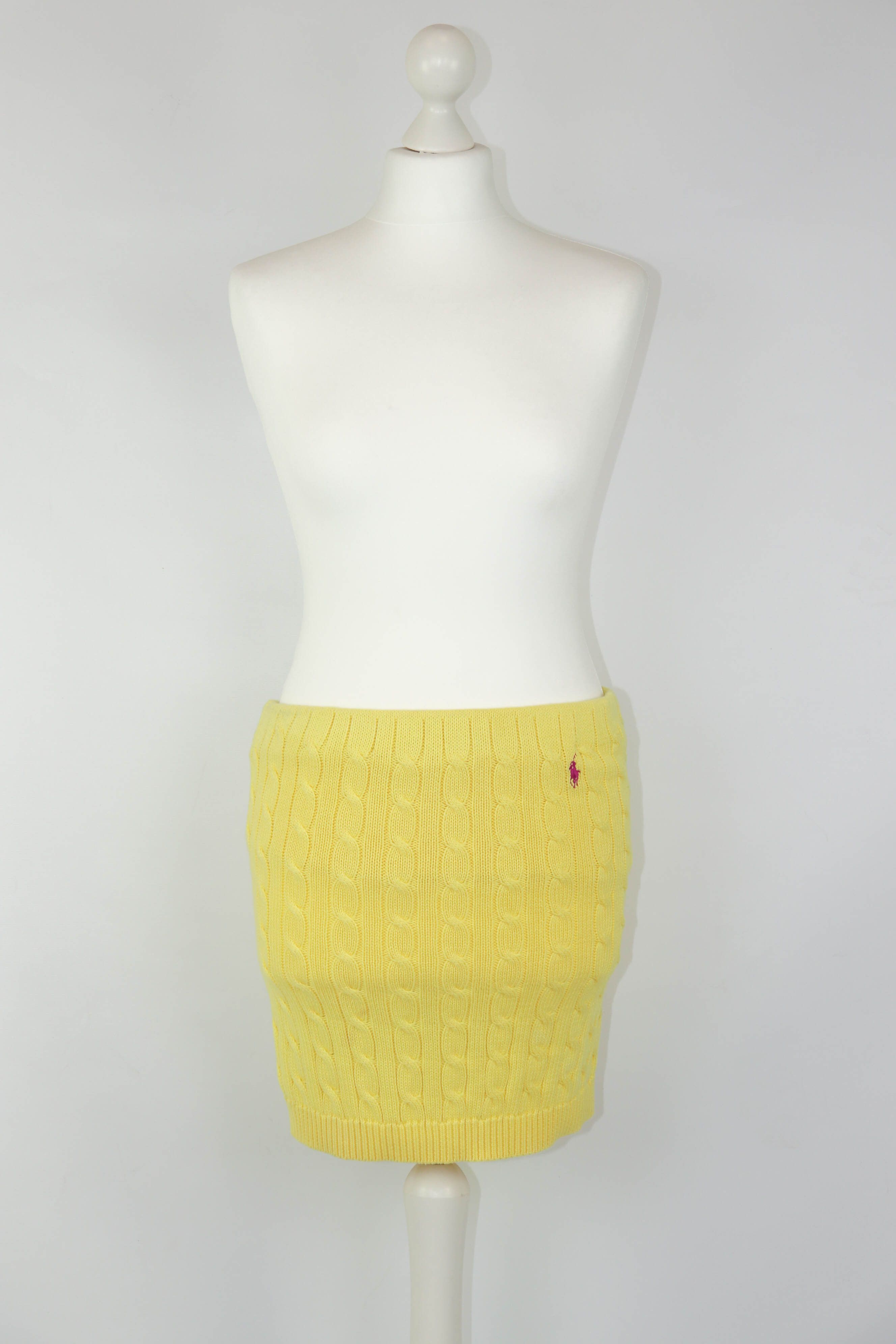 Polo Ralph Lauren Ralph Lauren Hong Kong Made Knitted Cotton Yellow Mini Skirt Size 32" / US 10 / IT 46 - 1 Thumbnail