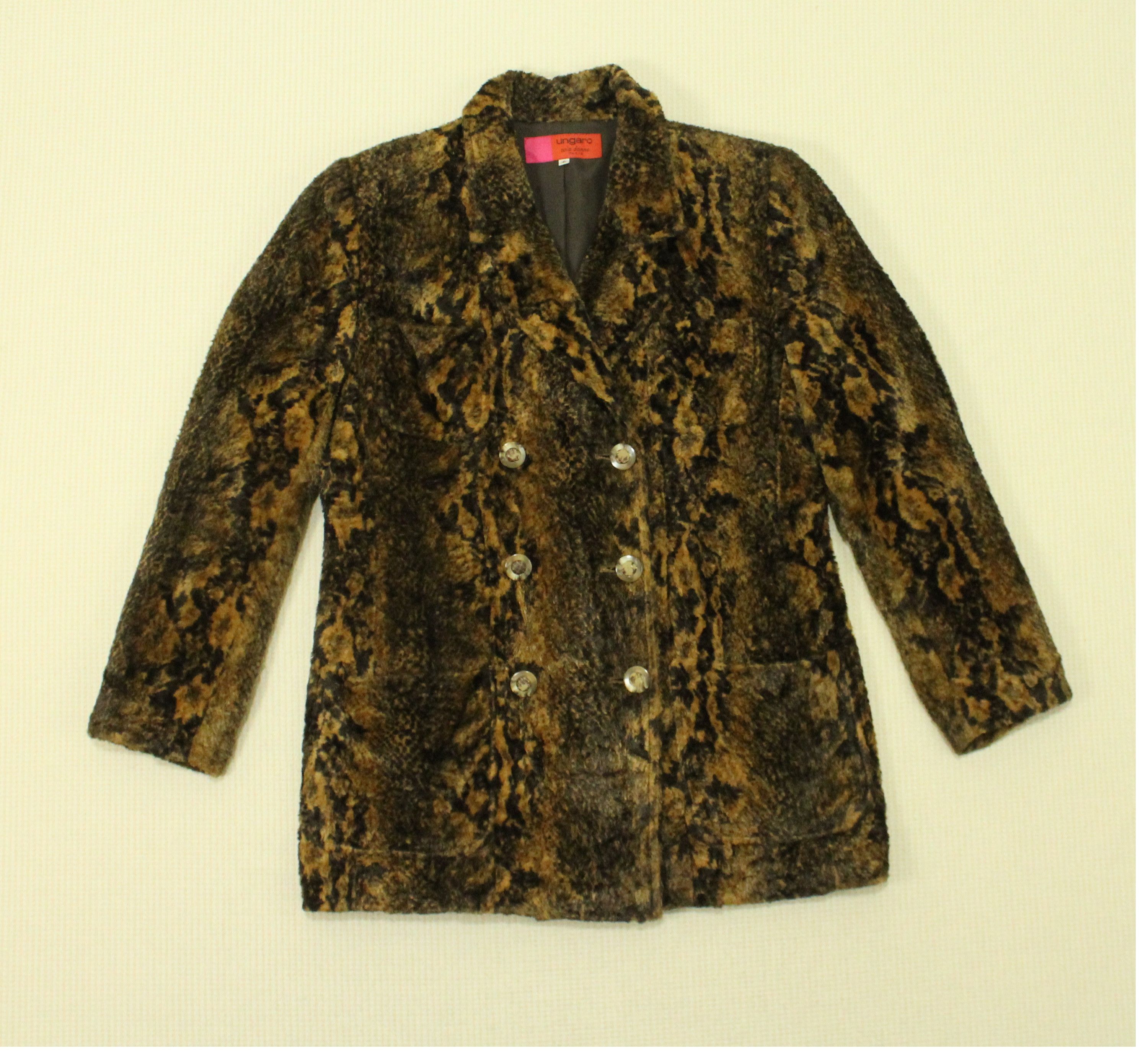 Ungaro Paris UNGARO Paris Jacket Blazer Double Breast Pile Python Motif Size M / US 6-8 / IT 42-44 - 8 Thumbnail