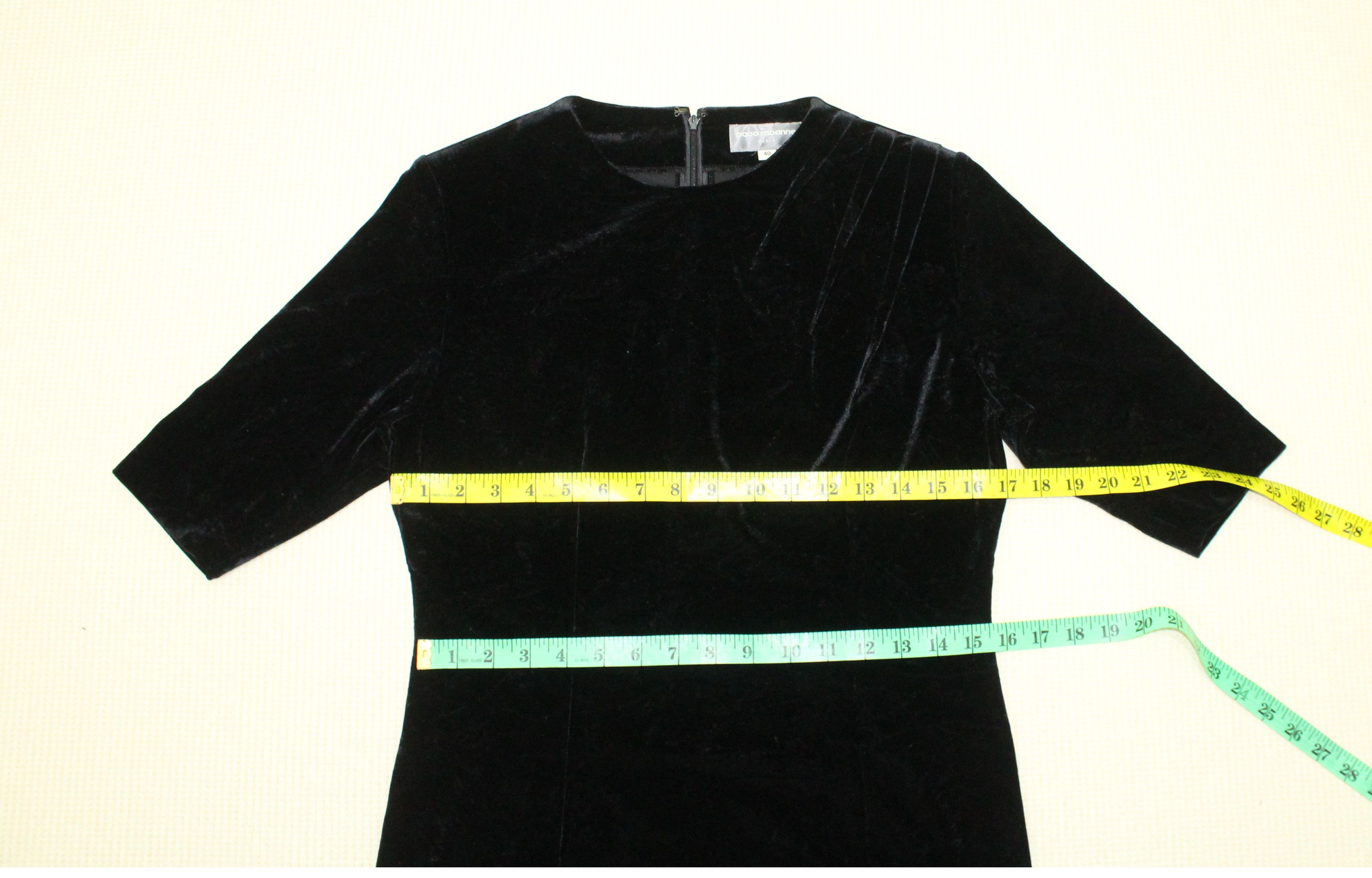 Alexander McQueen × Ann Demeulemeester × Paco Rabanne PACO RABANNE Dress Velvet Velour Size S / US 4 / IT 40 - 12 Thumbnail