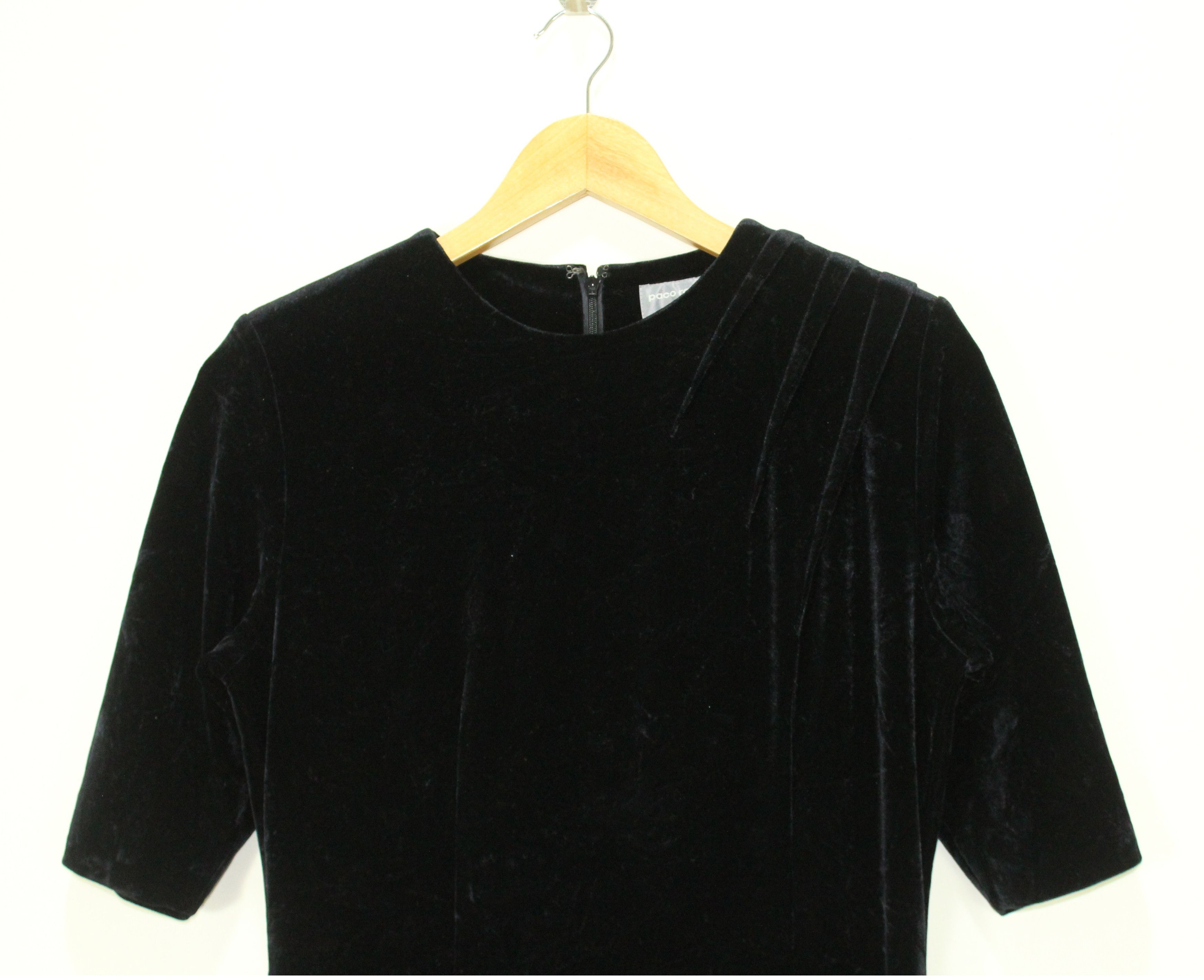 Alexander McQueen × Ann Demeulemeester × Paco Rabanne PACO RABANNE Dress Velvet Velour Size S / US 4 / IT 40 - 2 Thumbnail