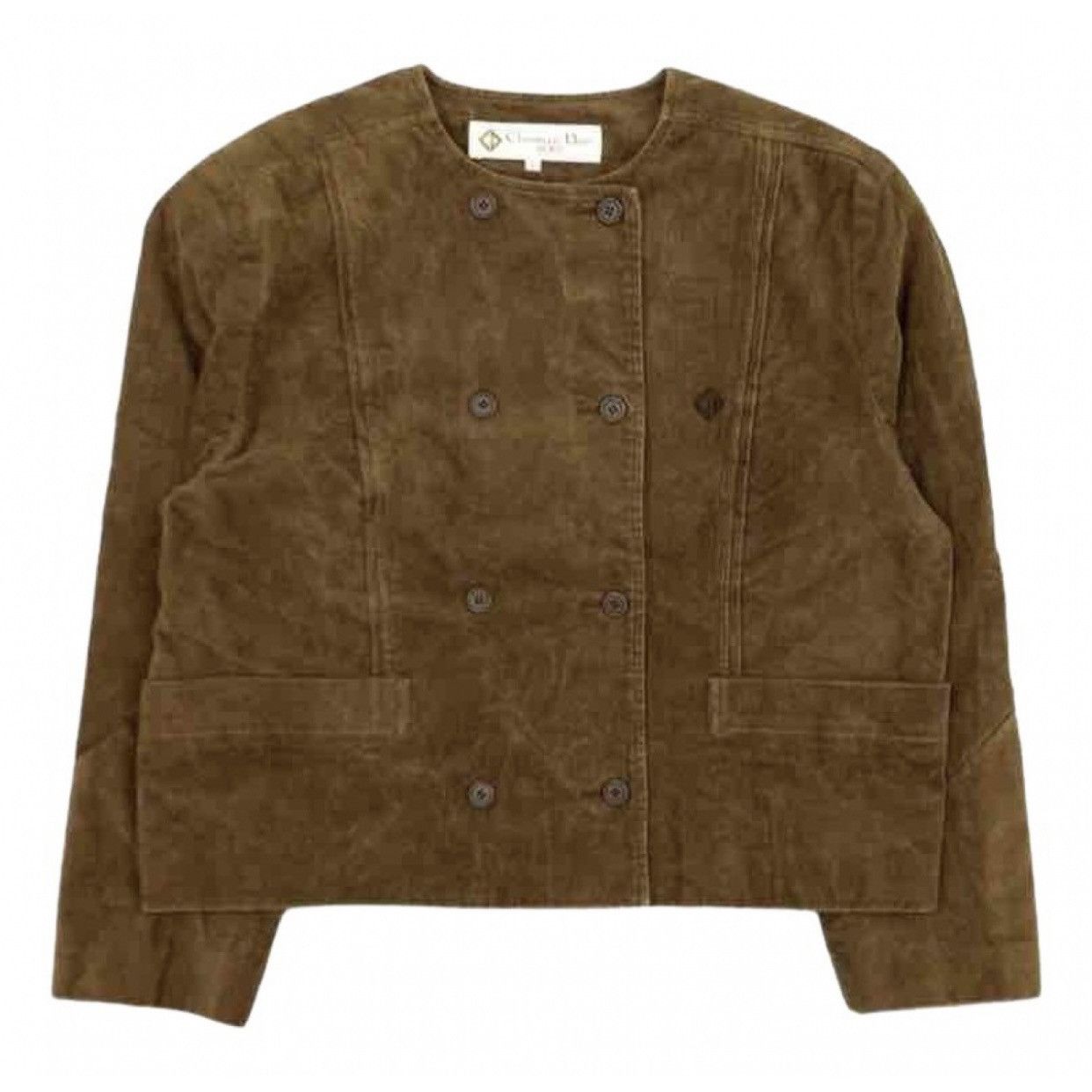 image of Christian Dior Monsieur Vintage Christian Dior Sports Velvet Caban Jacket in Khaki, Women's (Size L