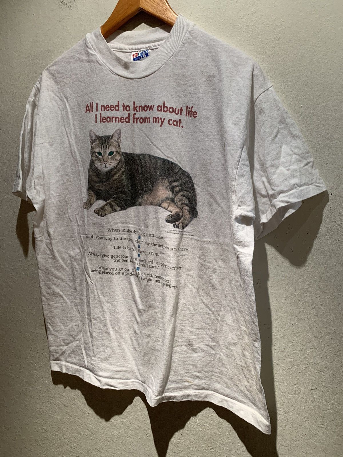 Vintage RARE ‘92 All Need To Know About Life Learned From My Cat Tee Size US L / EU 52-54 / 3 - 1 Thumbnail