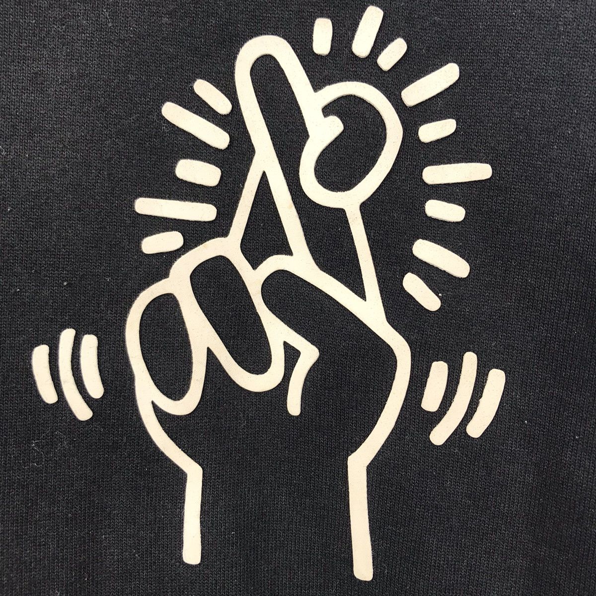 Keith Haring KEITH HARING FingerCross PopArt Street ArtistBlackSweatshirt Size US L / EU 52-54 / 3 - 8 Thumbnail