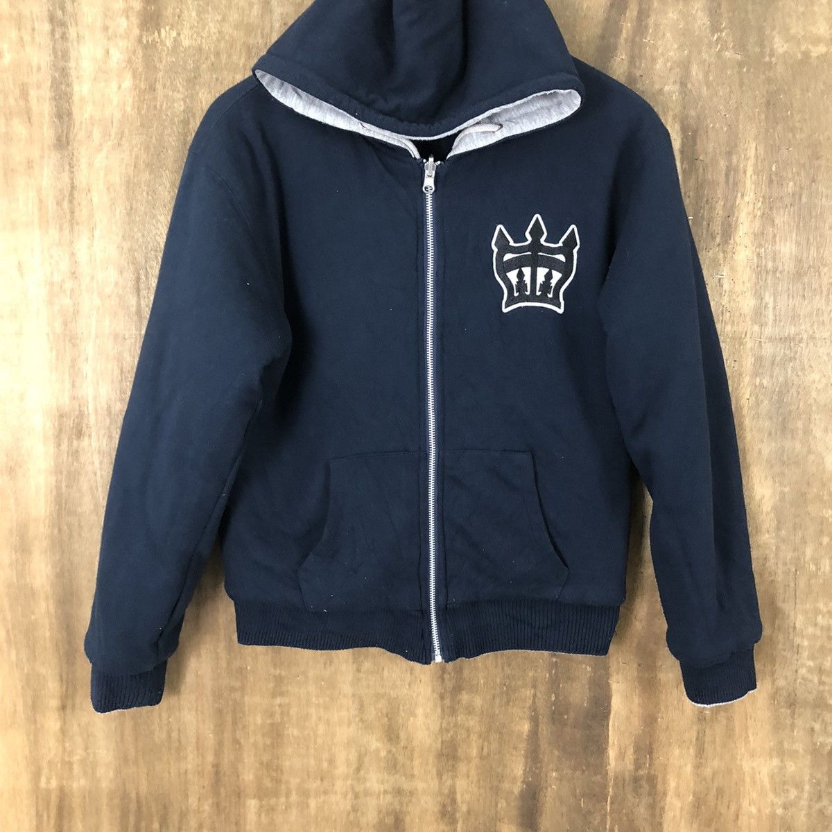 Japanese Brand Vintage Rodeo Crows Zip-Up Hoodie Dark Blue #175 Size US M / EU 48-50 / 2 - 11 Thumbnail